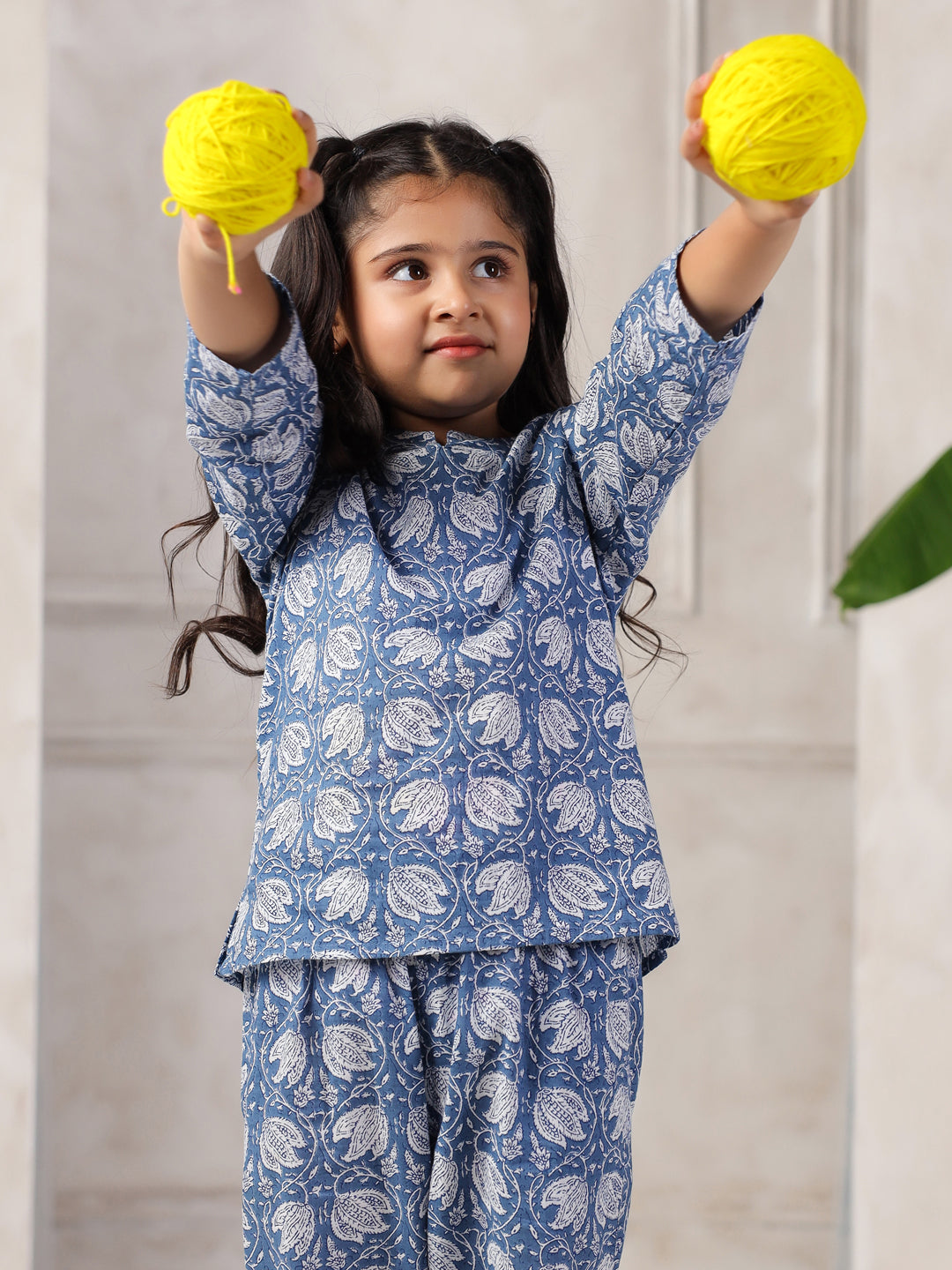 Floral Printed Night Suit Set for Kids