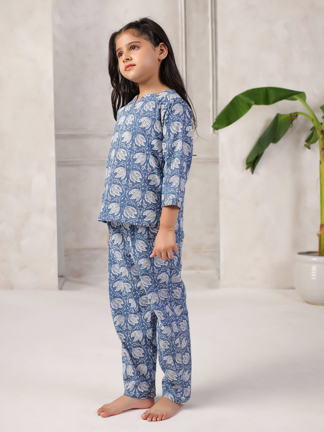 Floral Printed Night Suit Set for Kids