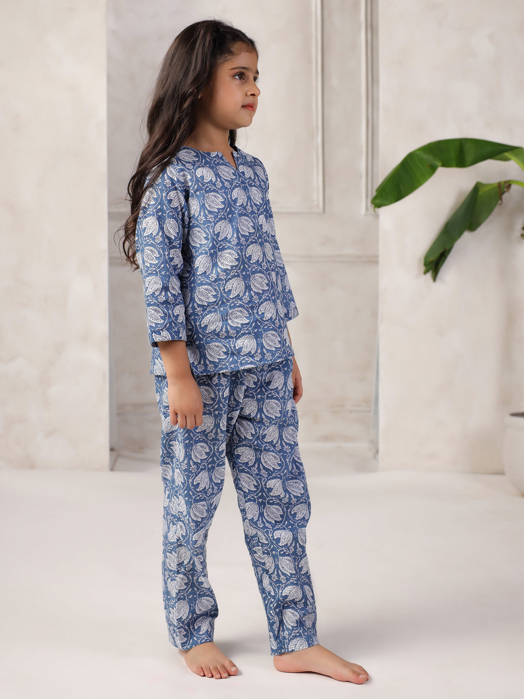 Floral Printed Night Suit Set for Kids