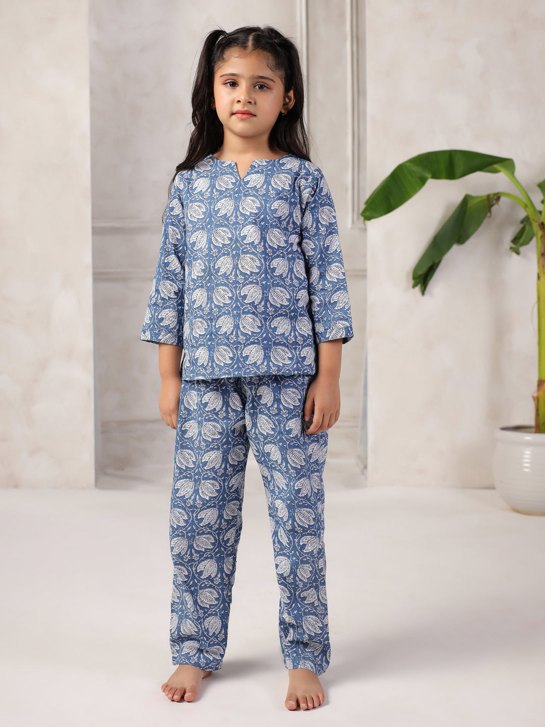 Floral Printed Night Suit Set for Kids