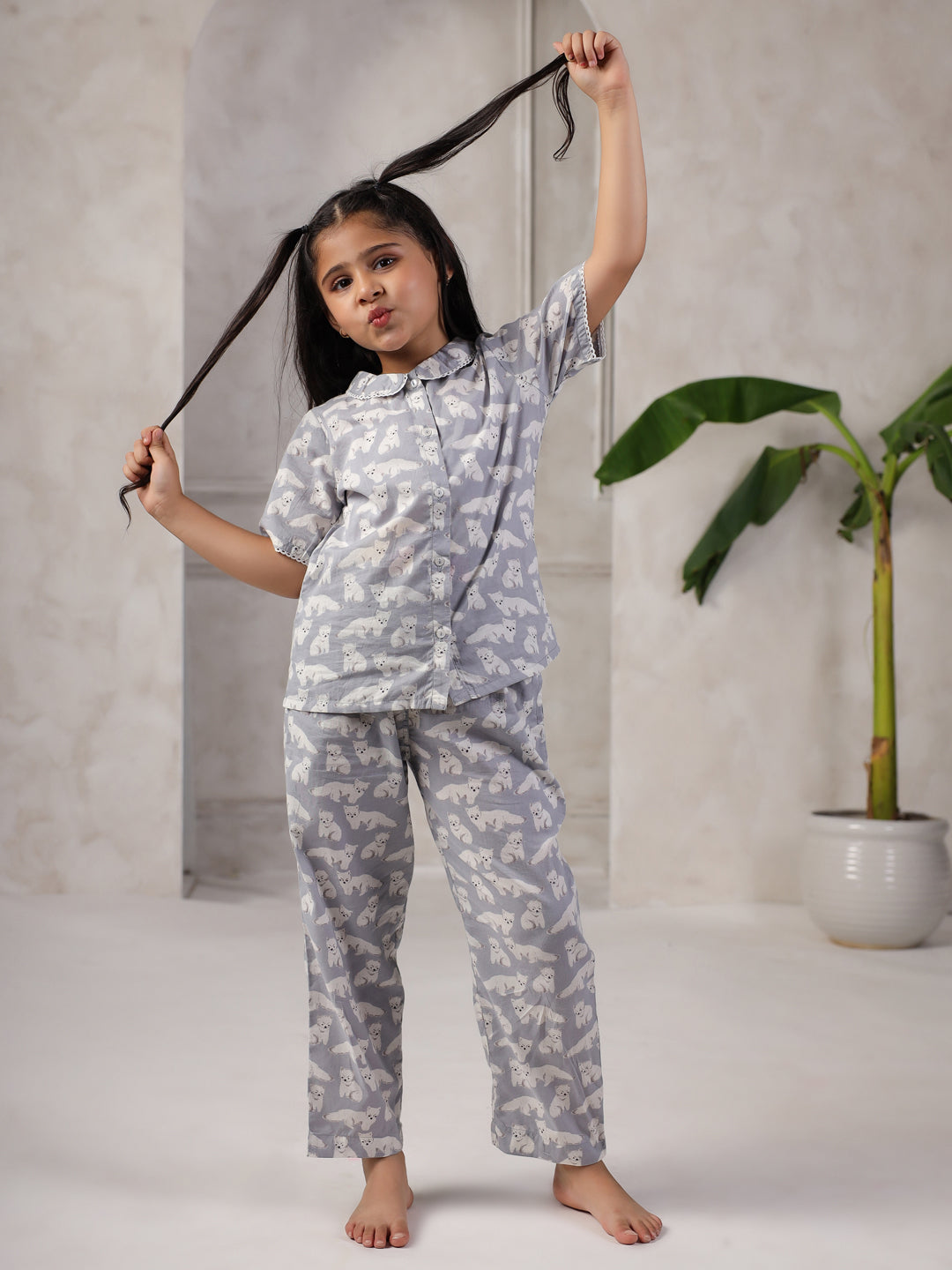 Pure Cotton Printed Night Suit Set for Kids