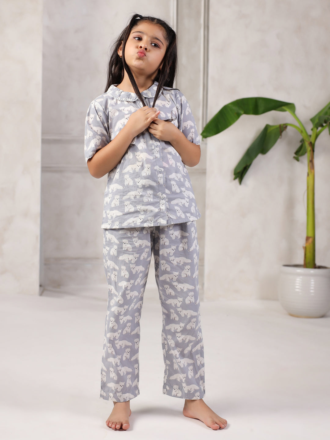 Pure Cotton Printed Night Suit Set for Kids