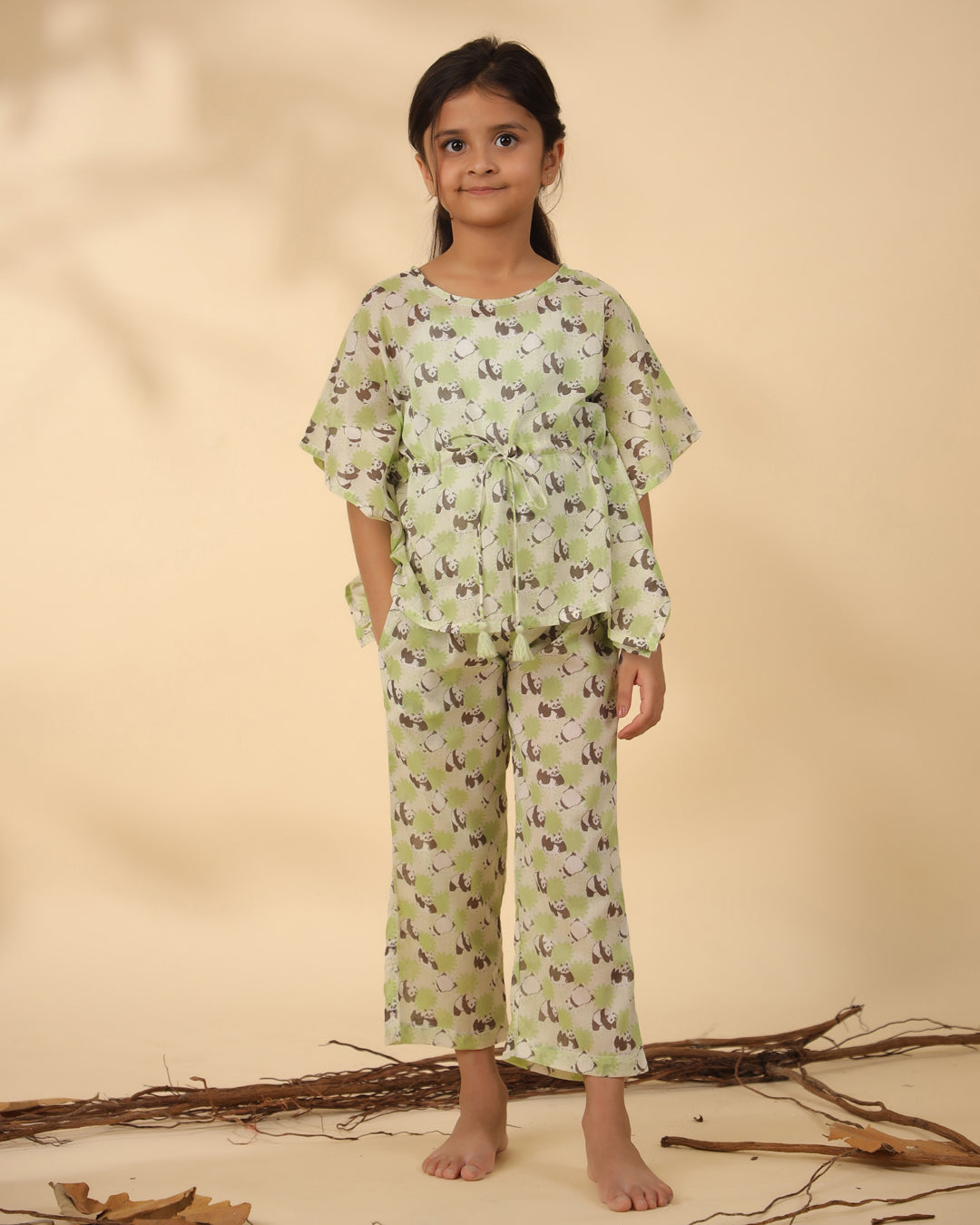 Panda Printed Cotton Night Suit for Kids