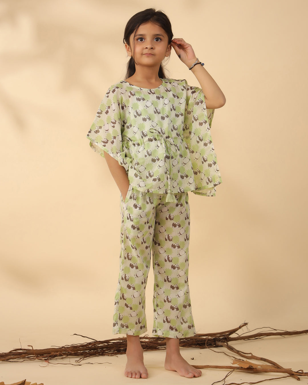 Panda Printed Cotton Night Suit for Kids