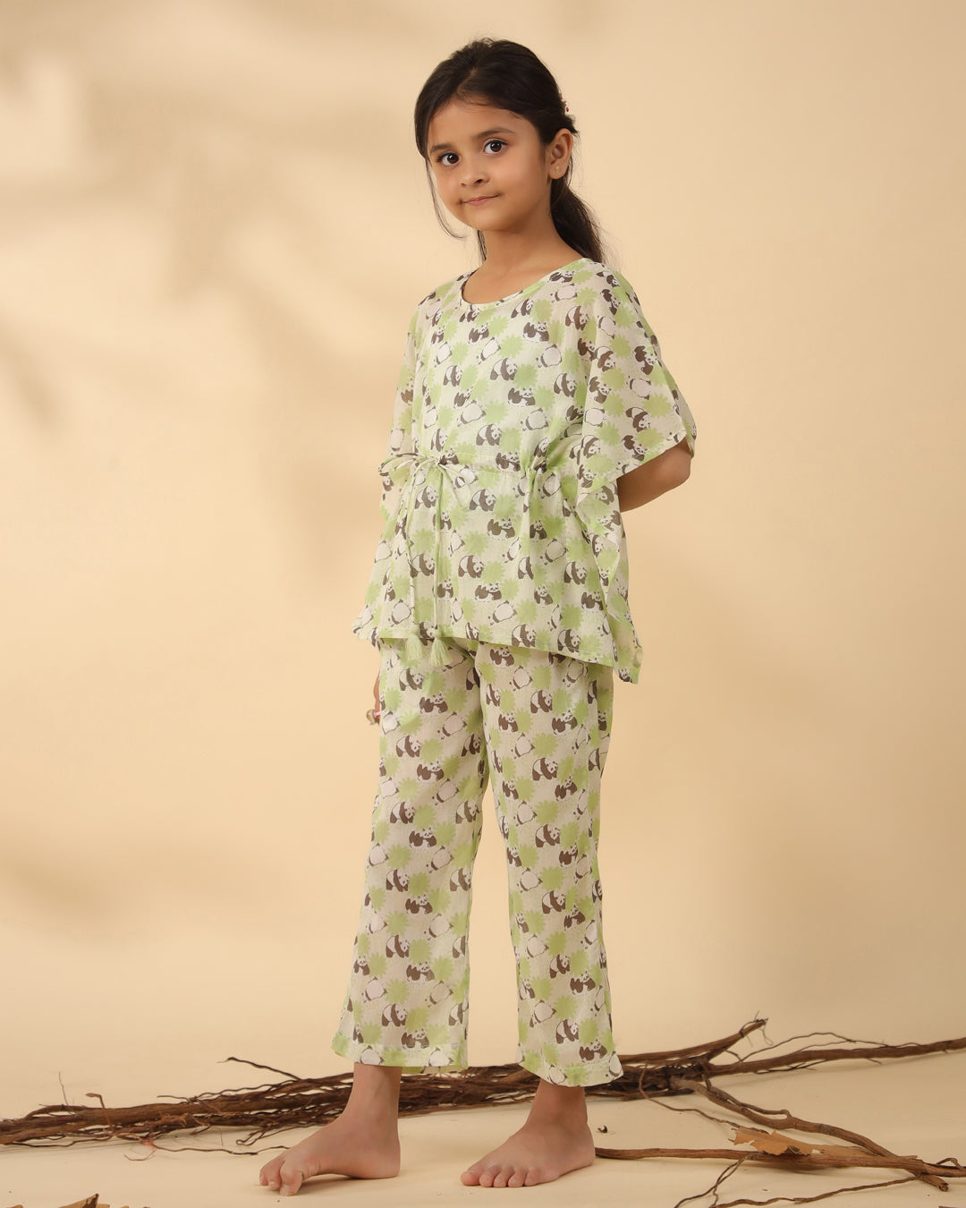 Panda Printed Cotton Night Suit for Kids