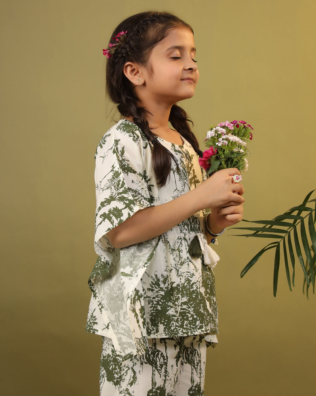 Kids Pure Cotton Green Colour Printed Night suits