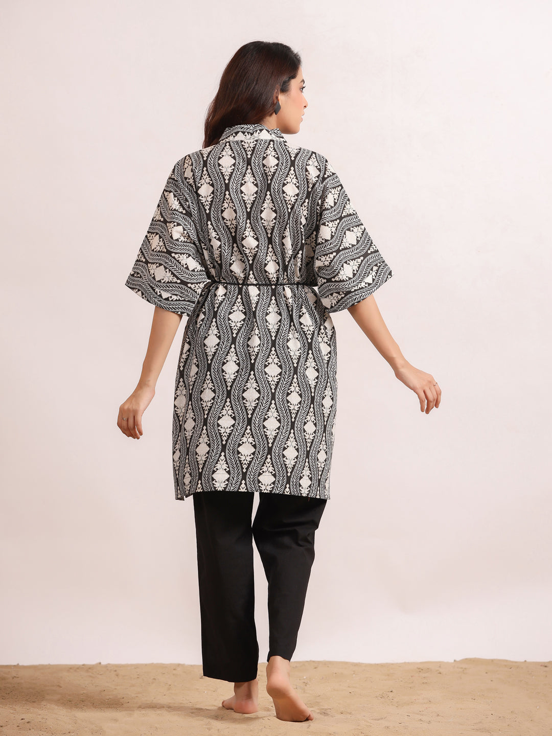 Printed Pure Cotton Kaftan With Pyjamas