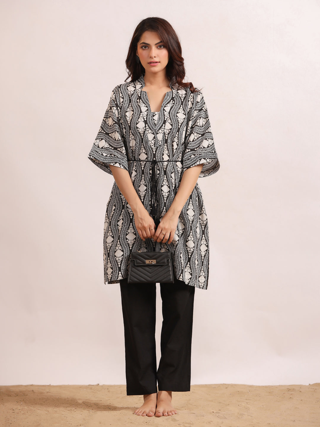 Printed Pure Cotton Kaftan With Pyjamas