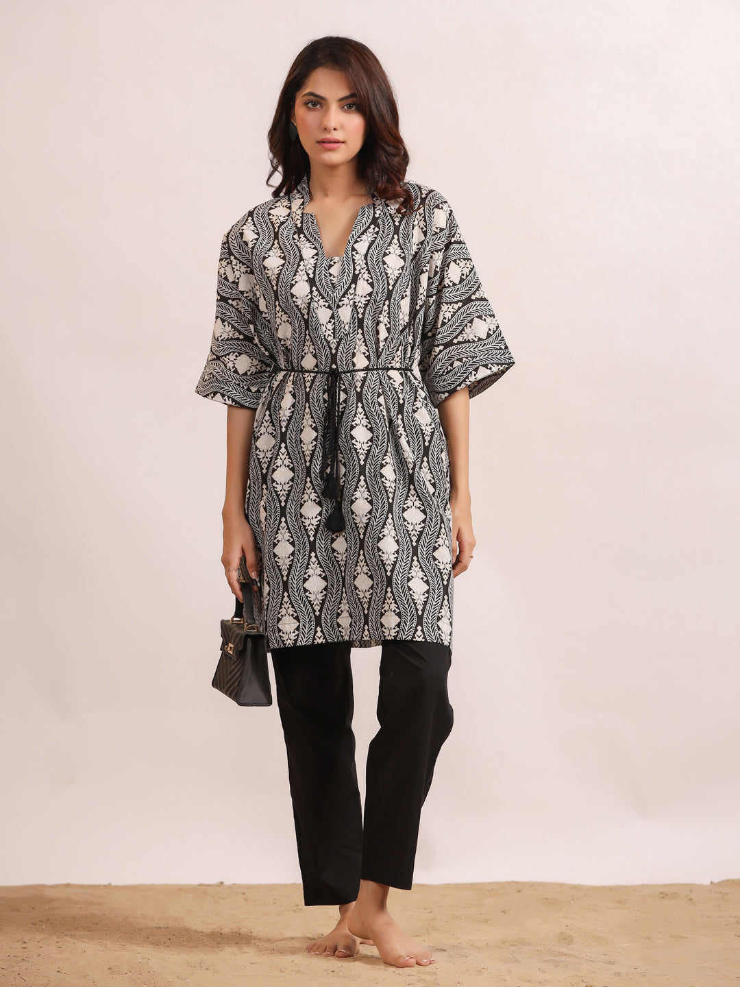 Printed Pure Cotton Kaftan With Pyjamas