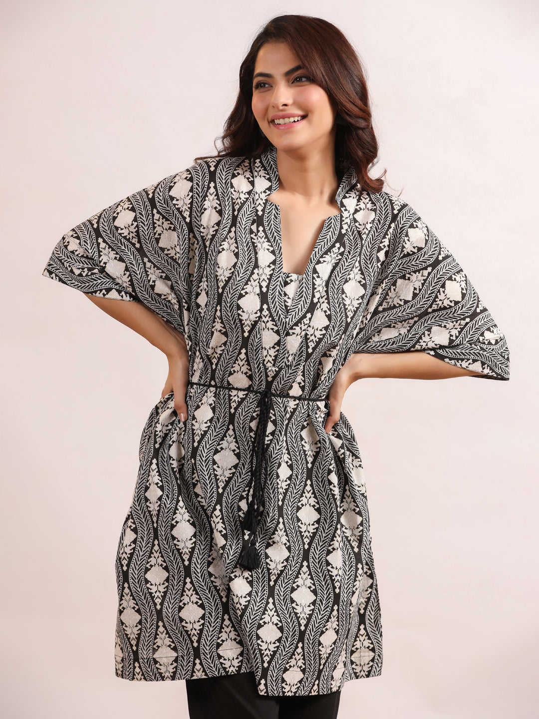 Printed Pure Cotton Kaftan With Pyjamas