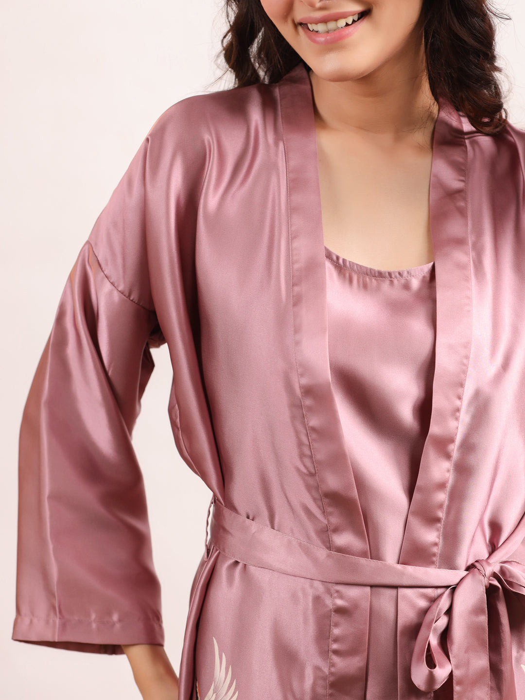 4Pcs Women Poly Satin Night Suit