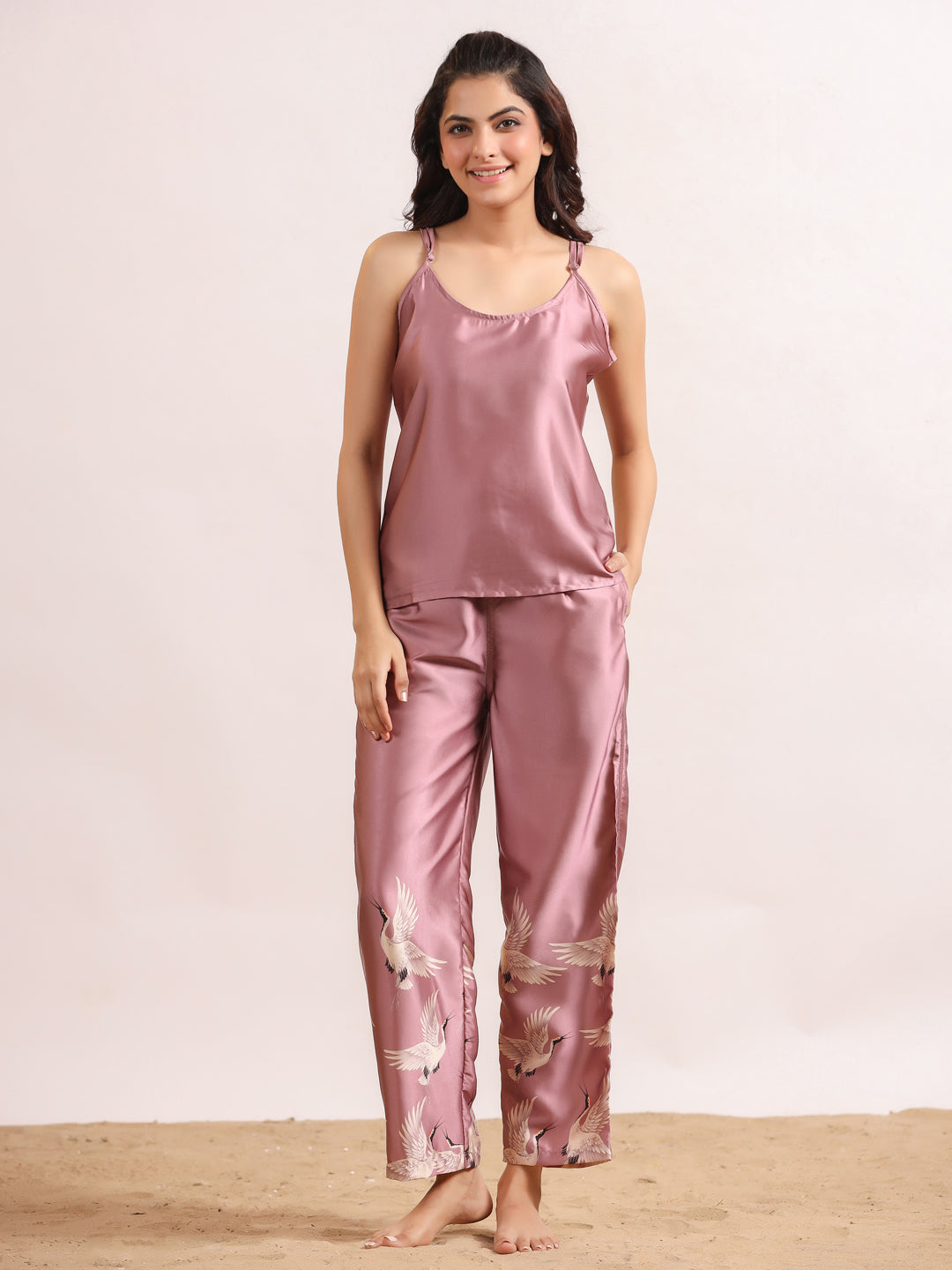 4Pcs Women Poly Satin Night Suit