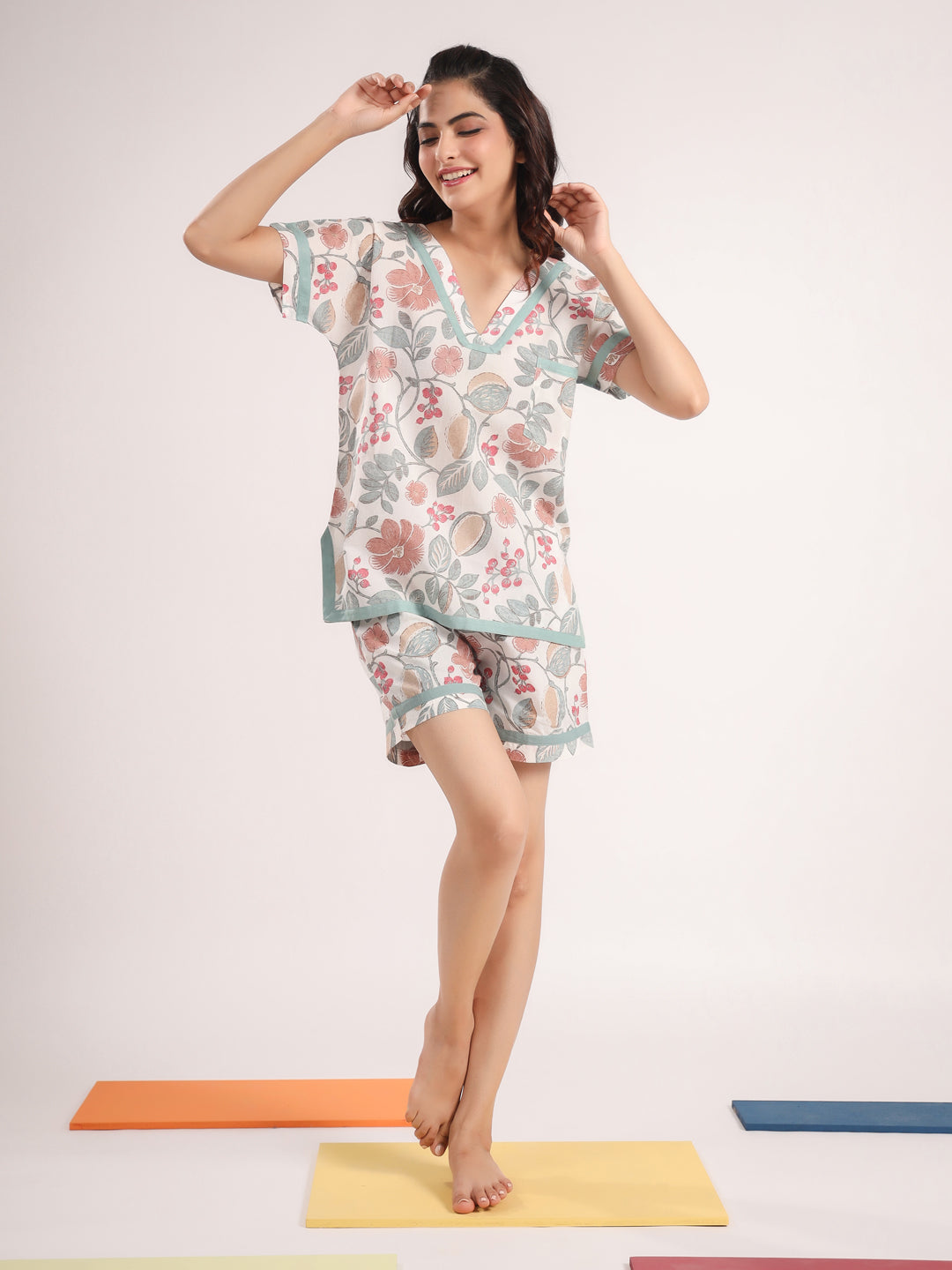 Women's Pure Cotton Floral Print Night suits