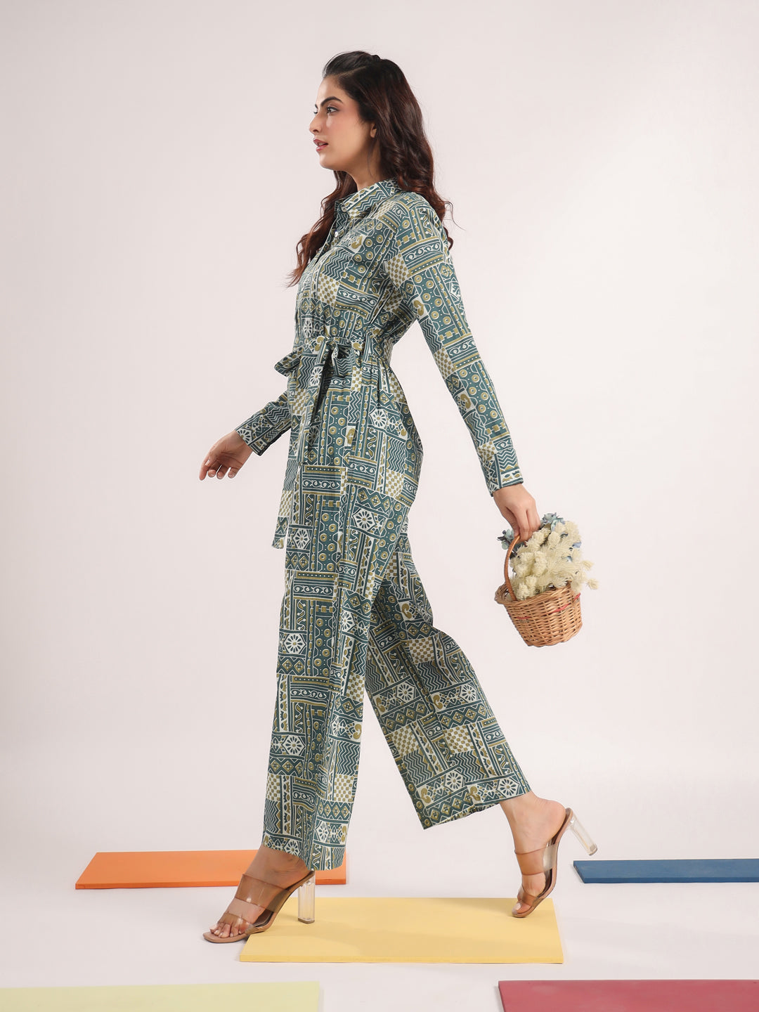 Green Pure Cotton Jumpsuit