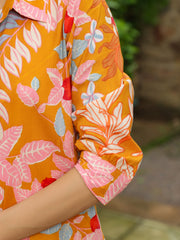 Orange Floral Printed Co-ords Set