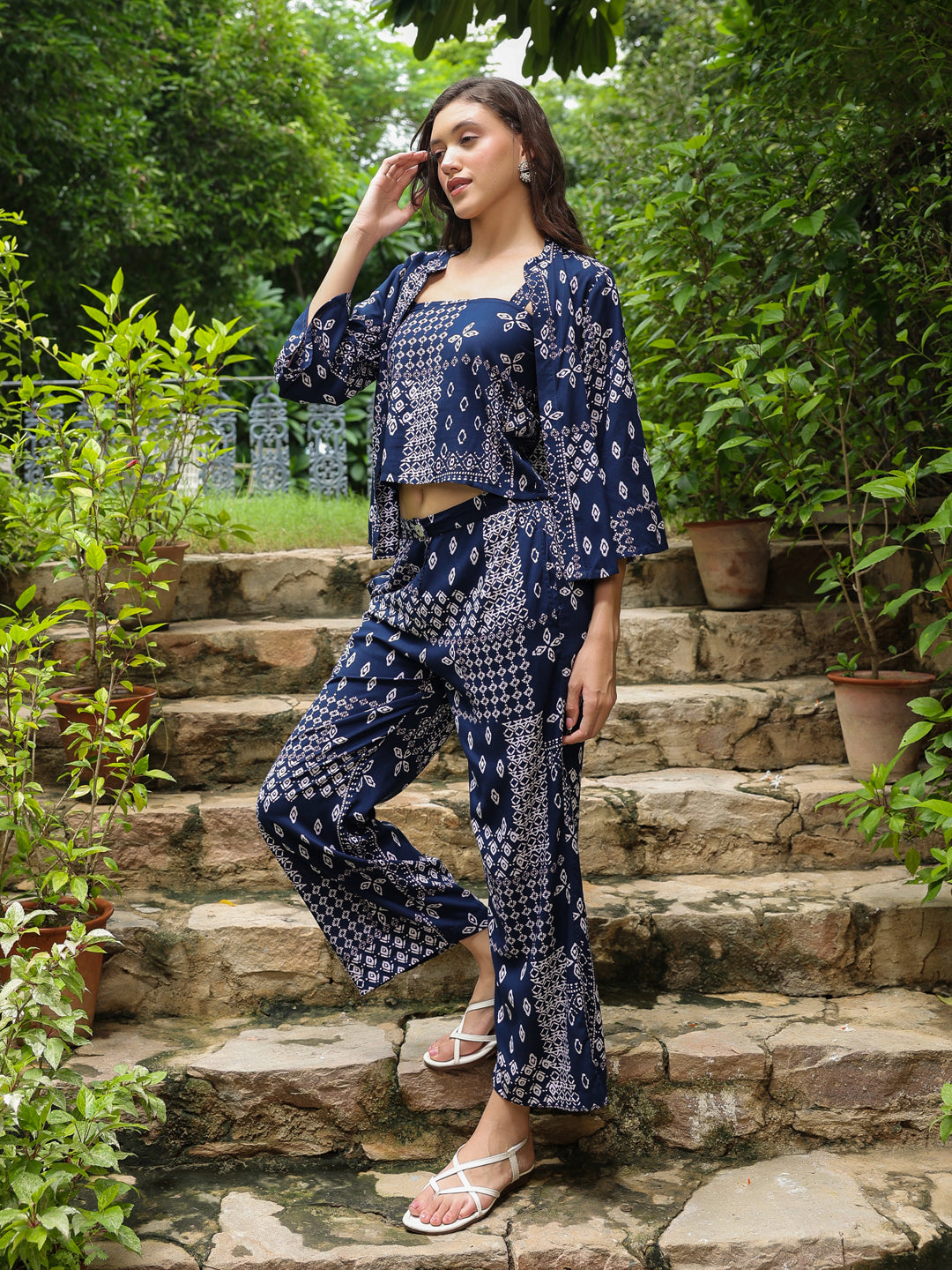 Set of 3 Printed Cotton Night Suit Set