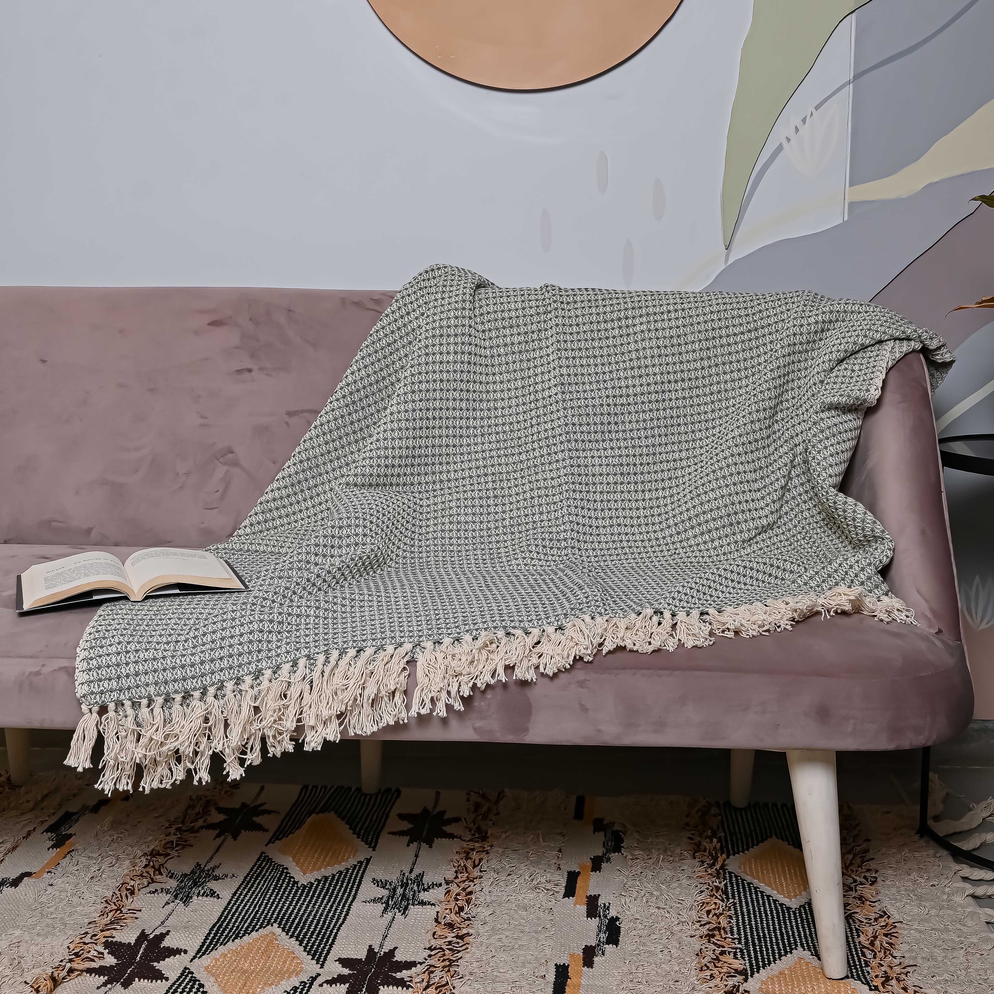 Green Cotton Throw