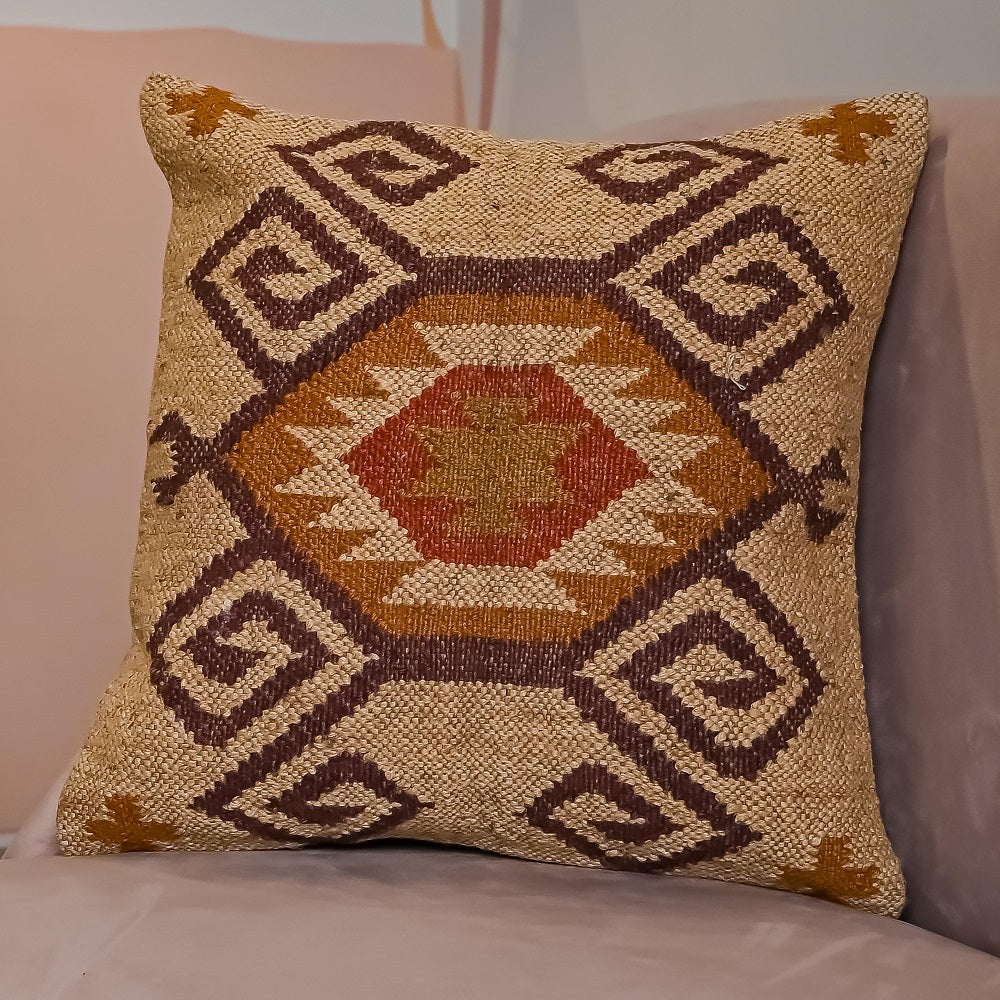 Bohemian Hand-made Jute Cushion Cover