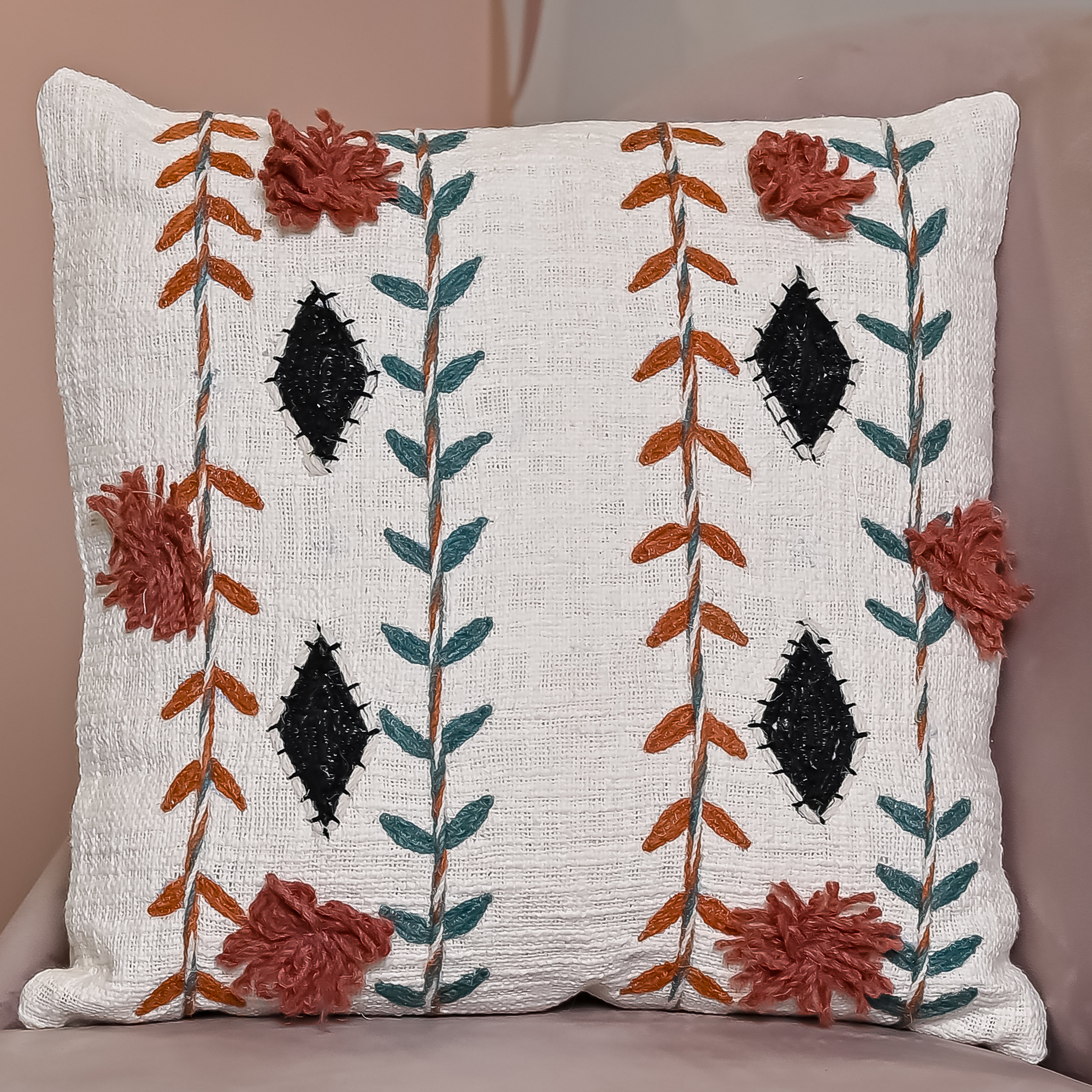 Boho Handloom Pure Cotton Cushion Cover