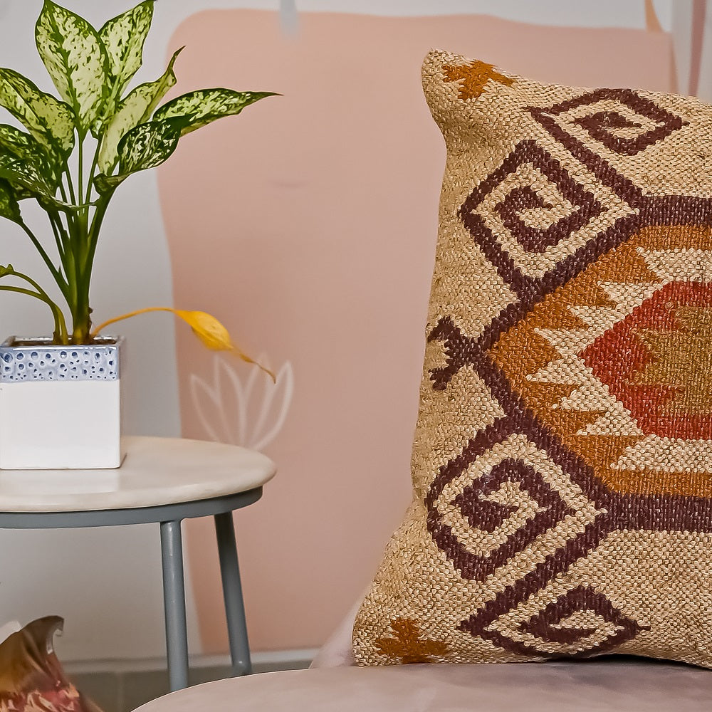 Bohemian Hand-made Jute Cushion Cover