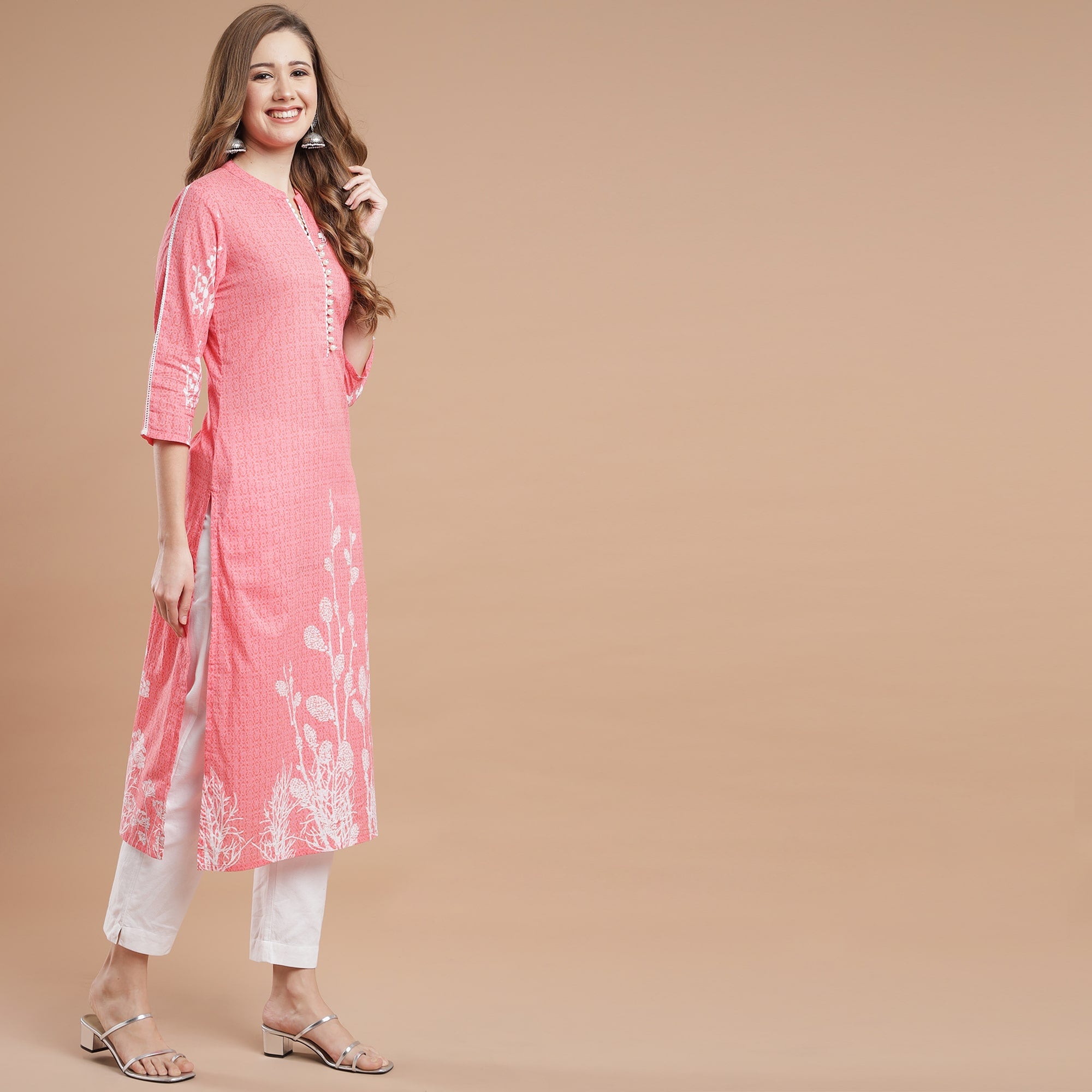 RANGDEEP PINK RAYON WOMEN'S STRAIGHT KURTA