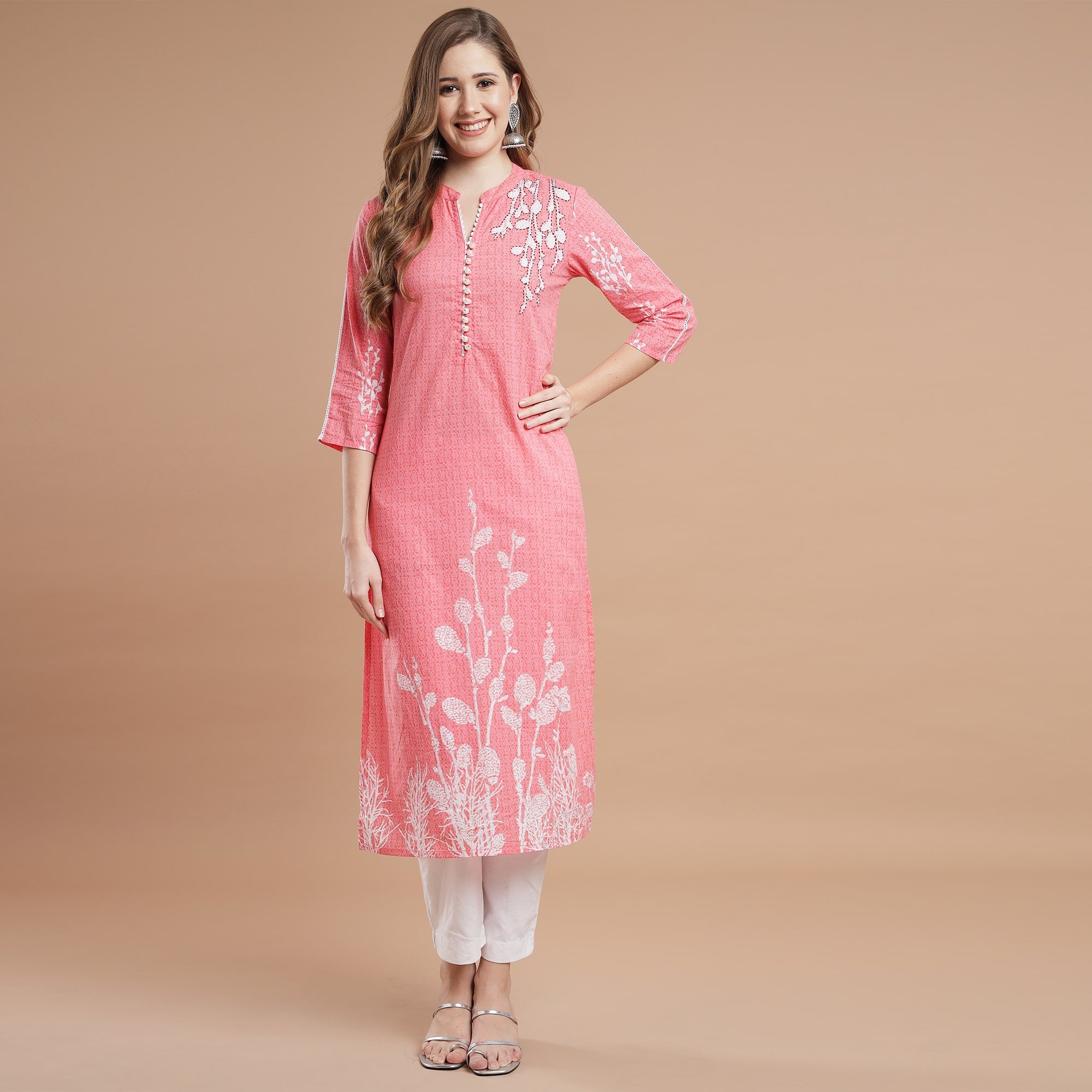 RANGDEEP PINK RAYON WOMEN'S STRAIGHT KURTA