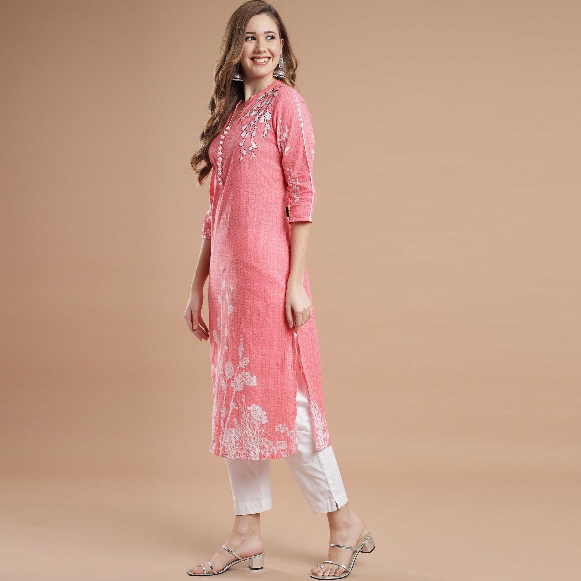 RANGDEEP PINK RAYON WOMEN'S STRAIGHT KURTA