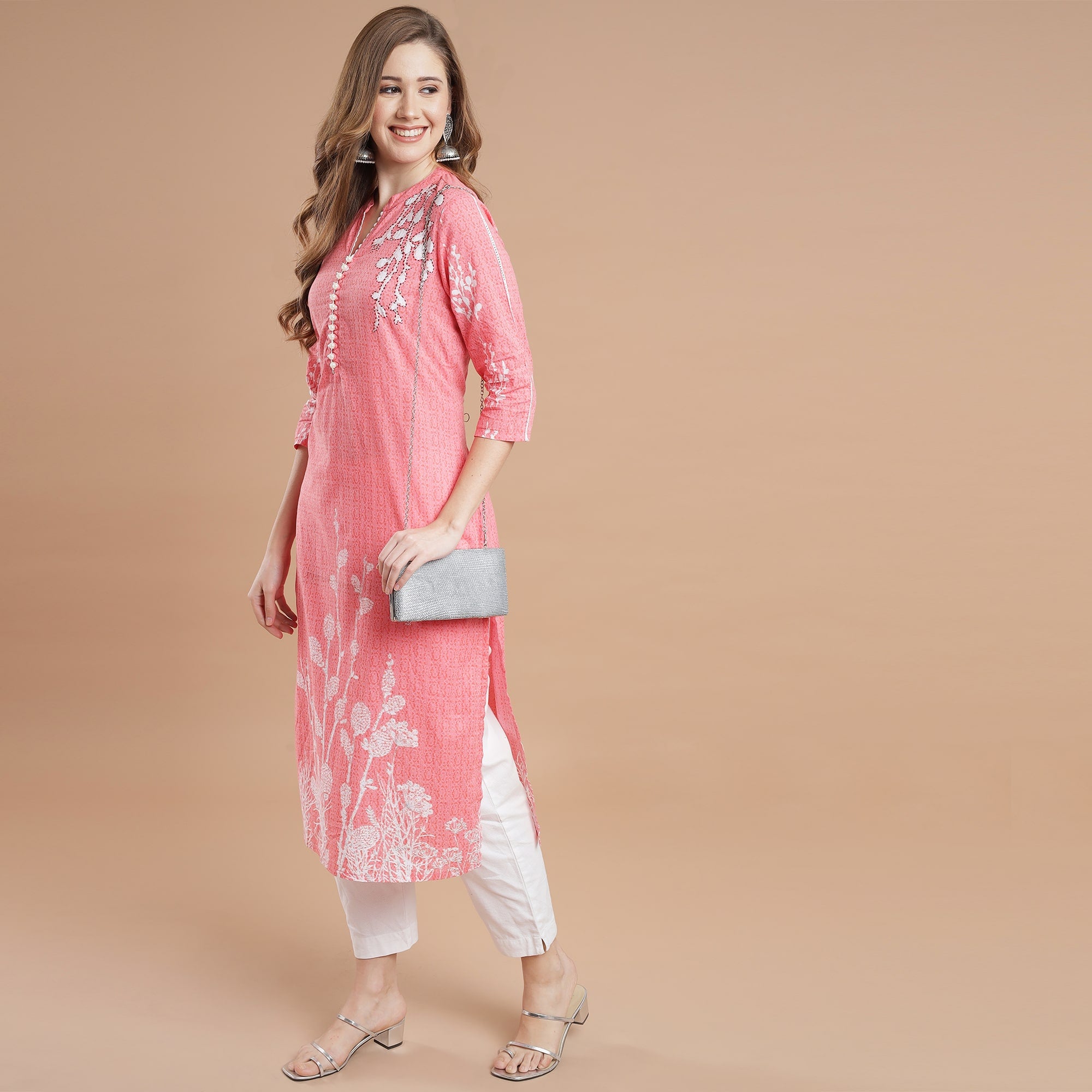 RANGDEEP PINK RAYON WOMEN'S STRAIGHT KURTA