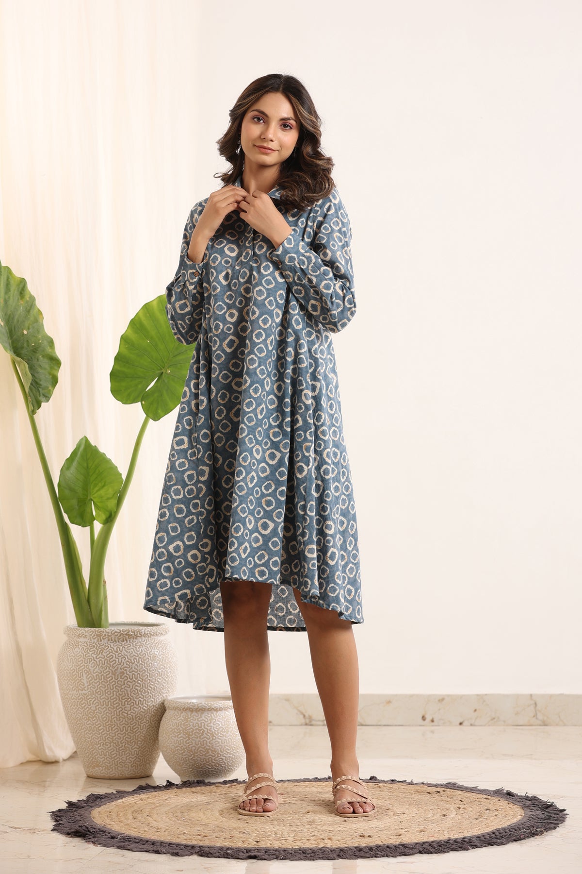 Abstract loose fit  cotton Night Dress