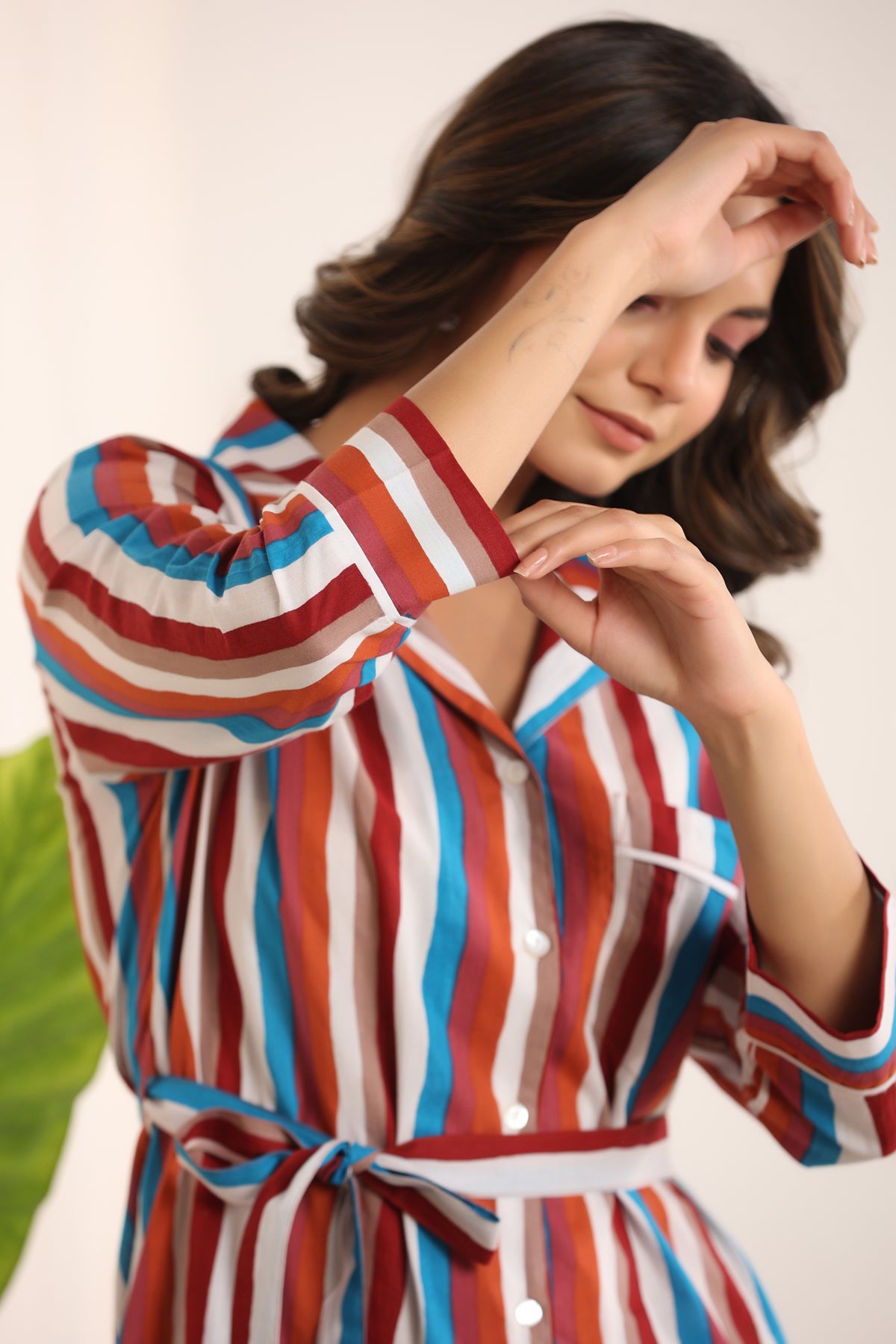 Multicolored Striped Nightdress