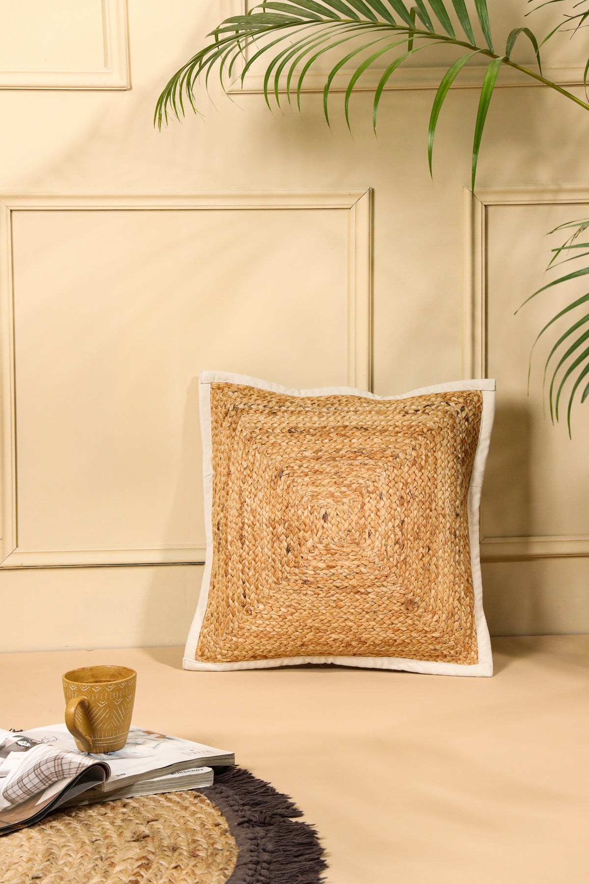 Hand-made Jute Cushion Cover