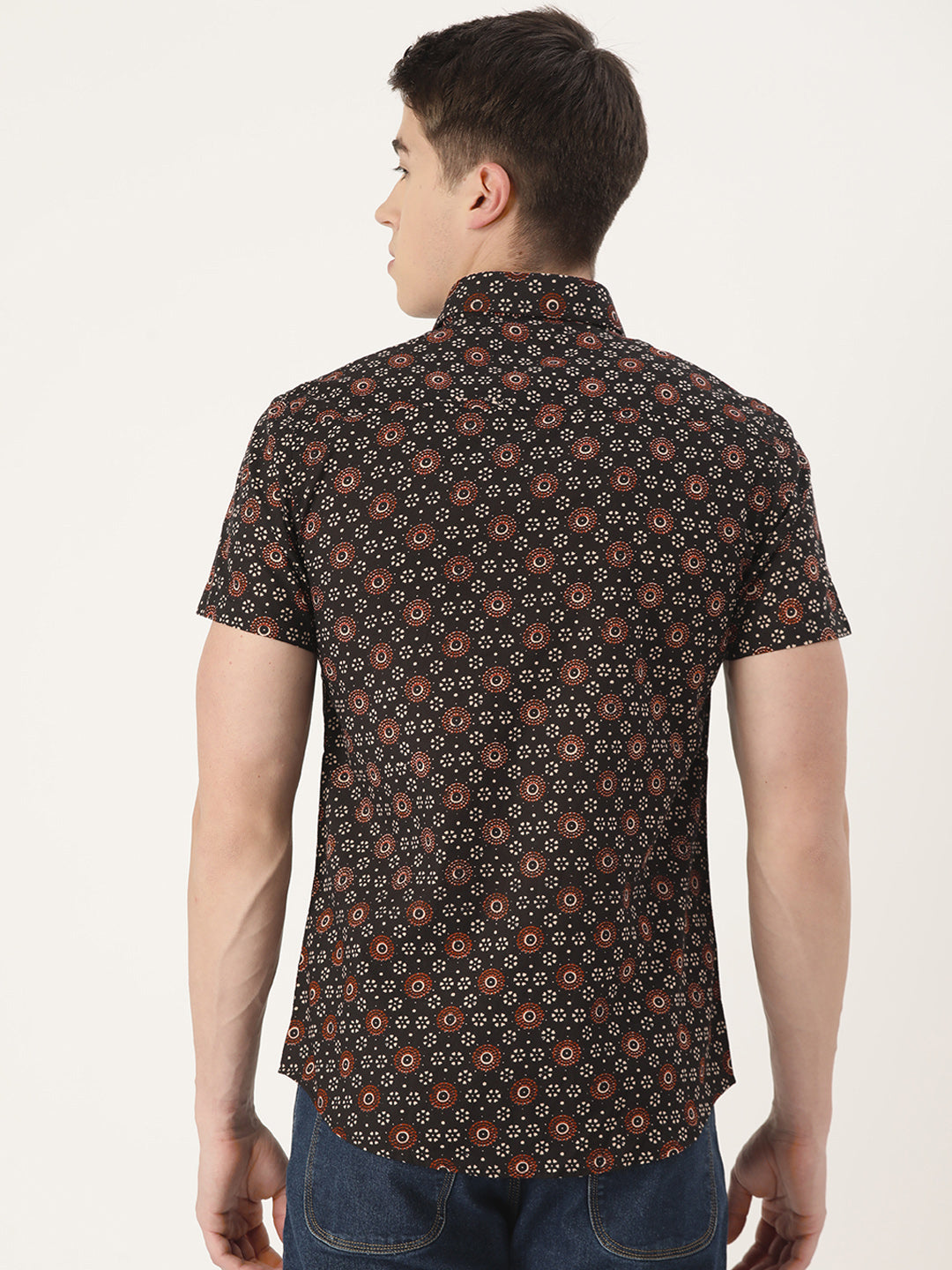 Black Cotton Printed Shirt