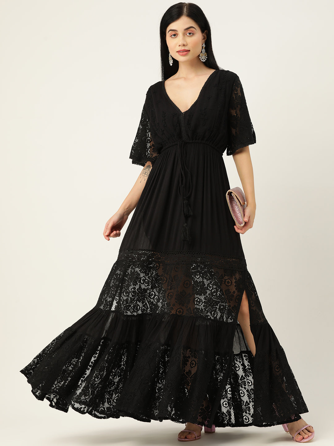 Black Fit & Flare Maxi Dress