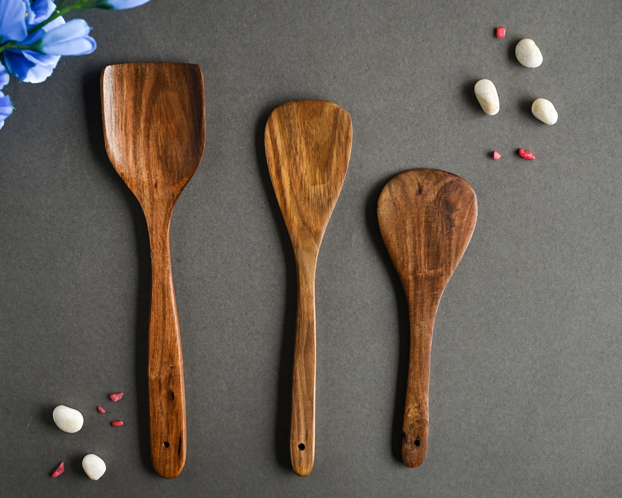 FLAT WOODEN COOKING SPOON (SET OF 3 )