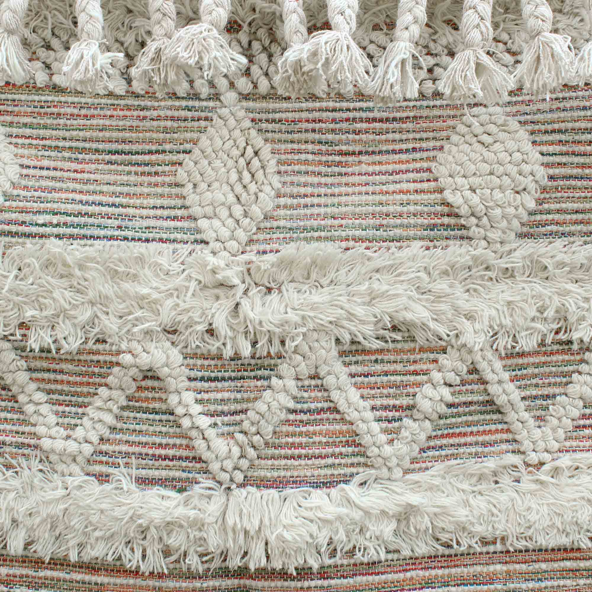 Hand-weaved 100% Cotton Multi-color  Rug