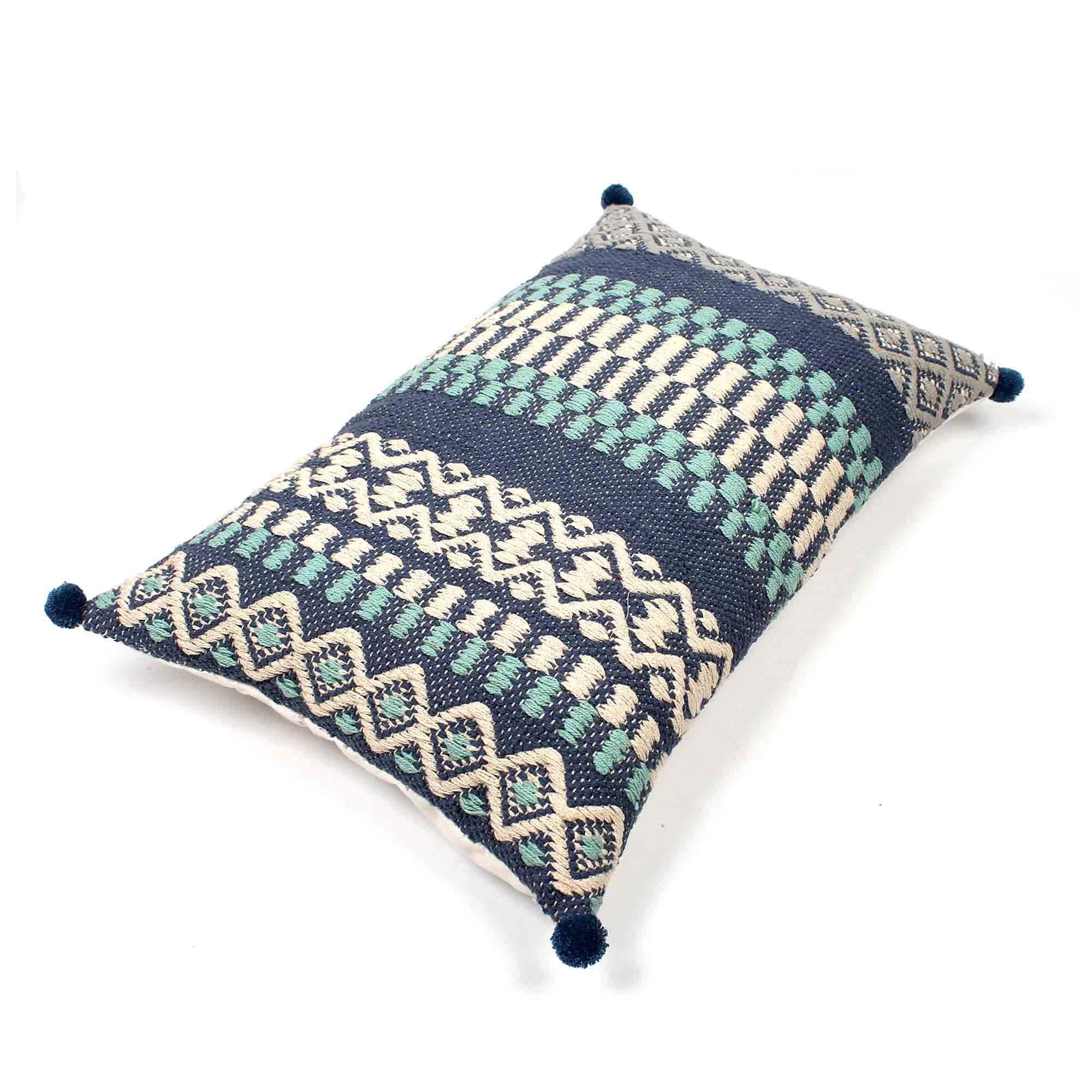 Hand-made Cotton Blue Pillow Cover