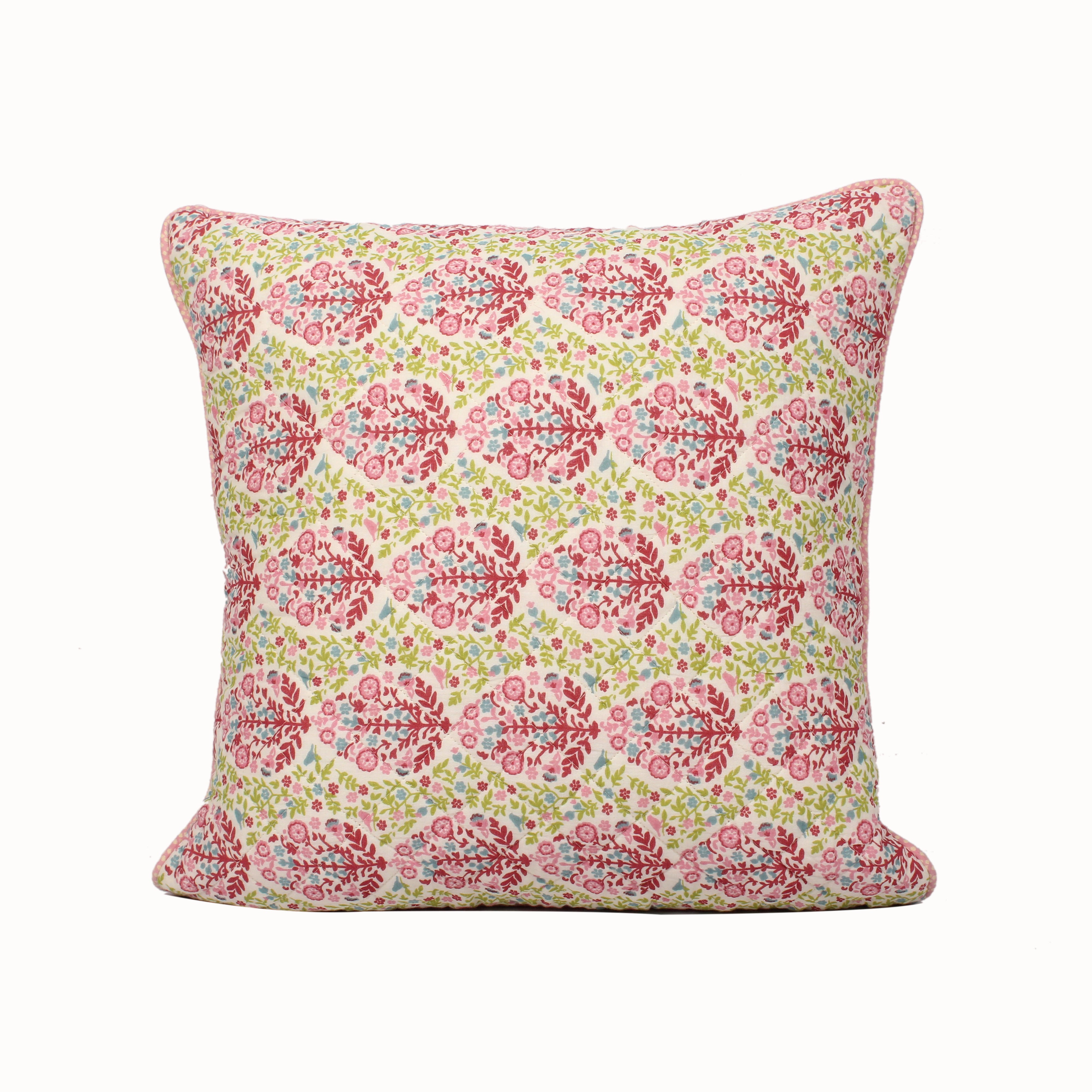 Hand-printed 100% Cotton Quilted Cushion covers