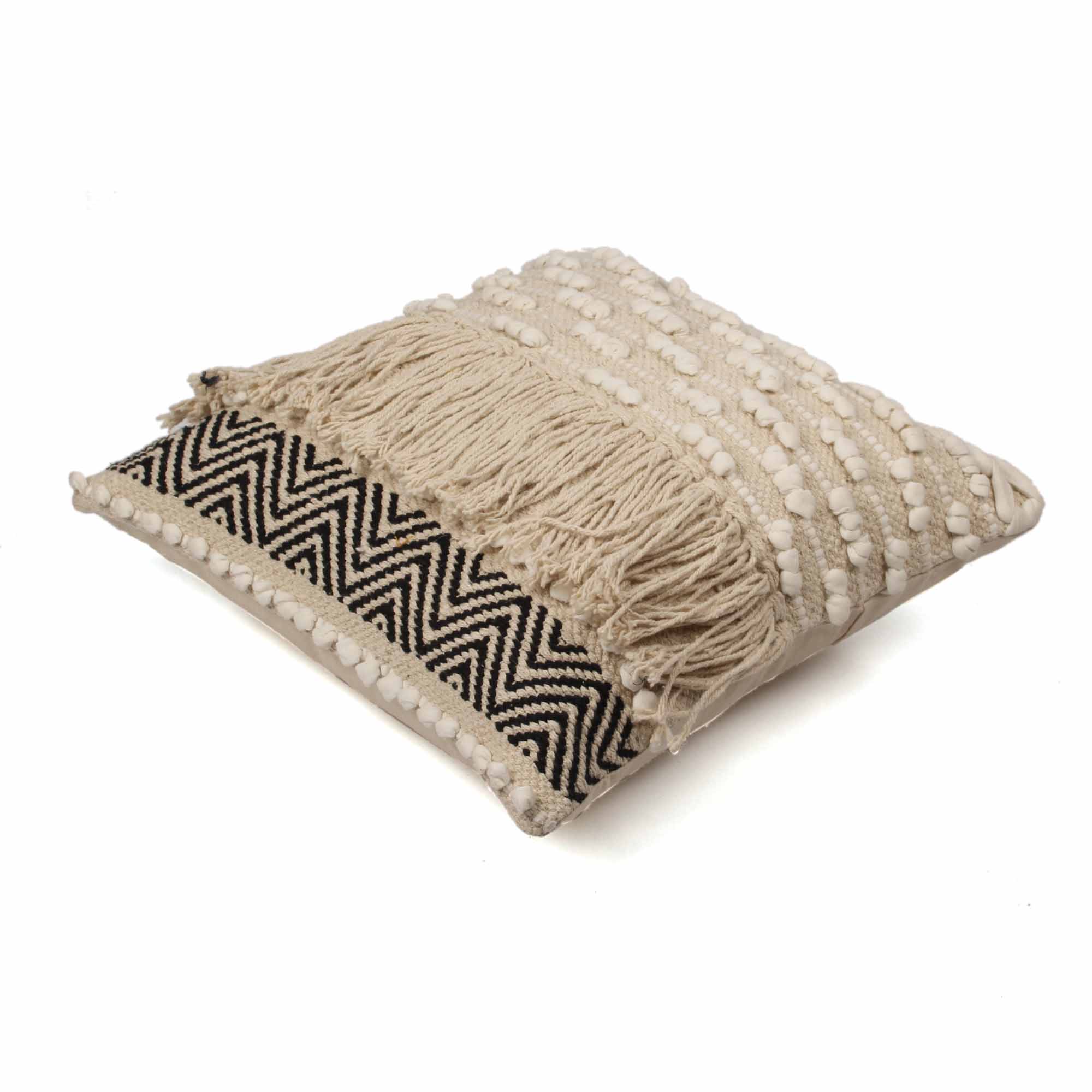 Hand-made Cotton Beige Cushion Cover