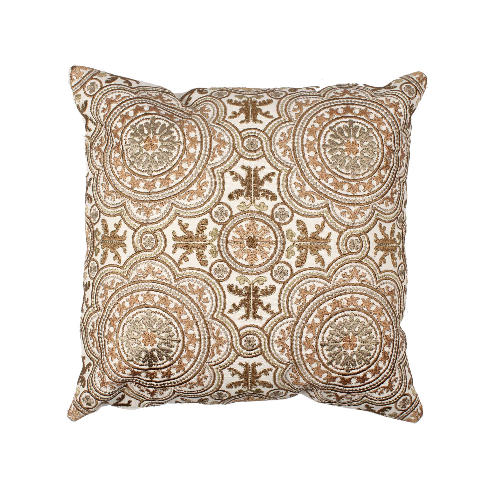 Multi-color Embroidered Cotton Cushion Cover