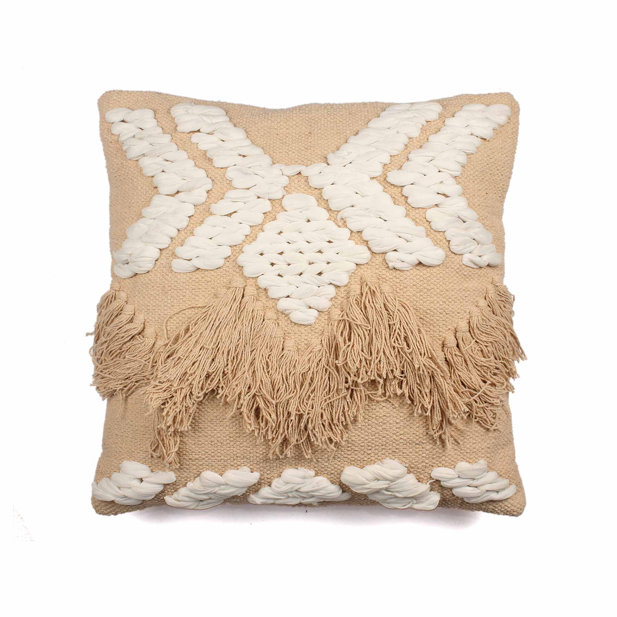 Bohemian hand-made Cotton woven Cushion Covers (Set of 2 )