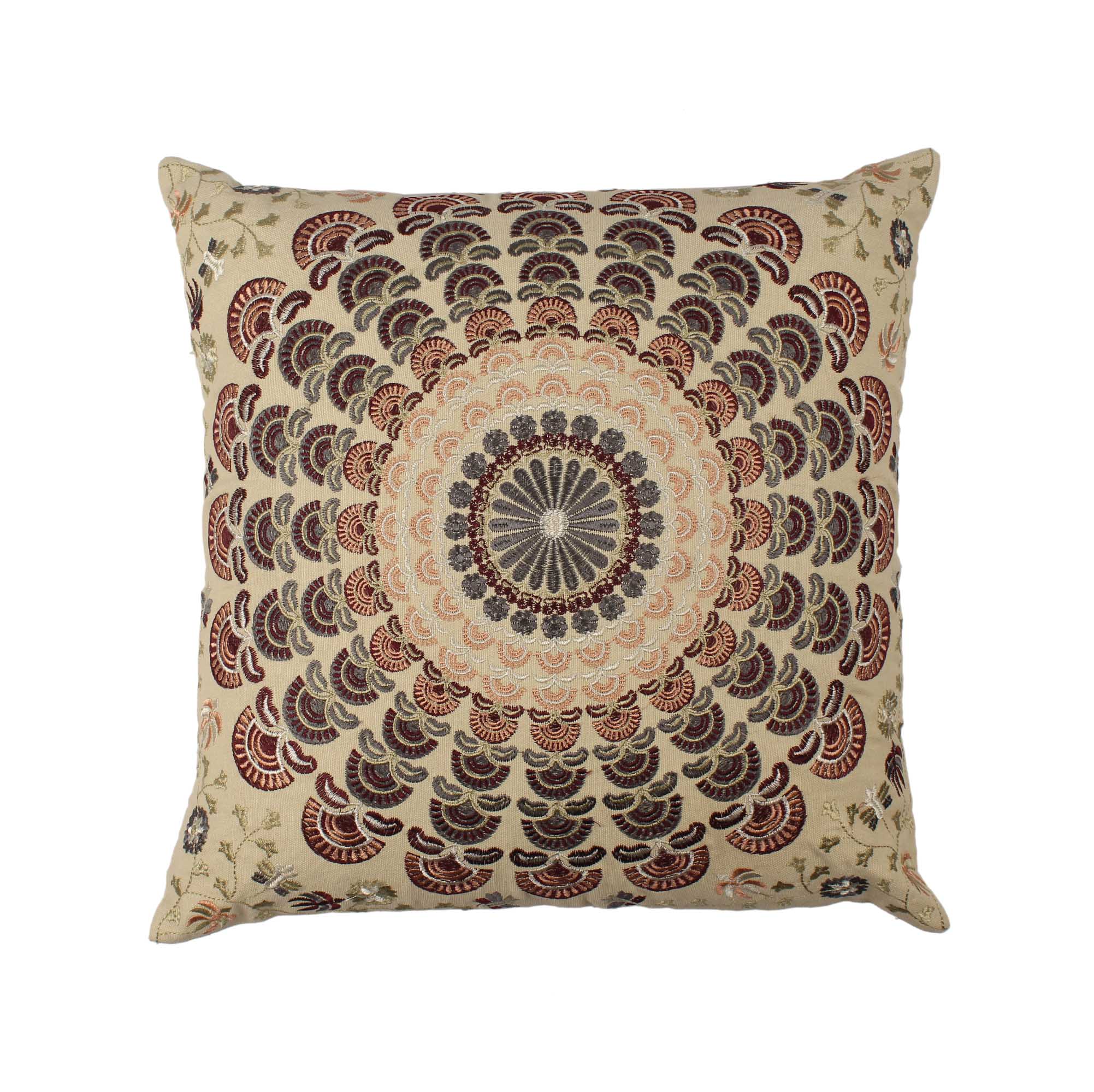 Hand Embroidered Cotton Multicolor Cushion Cover