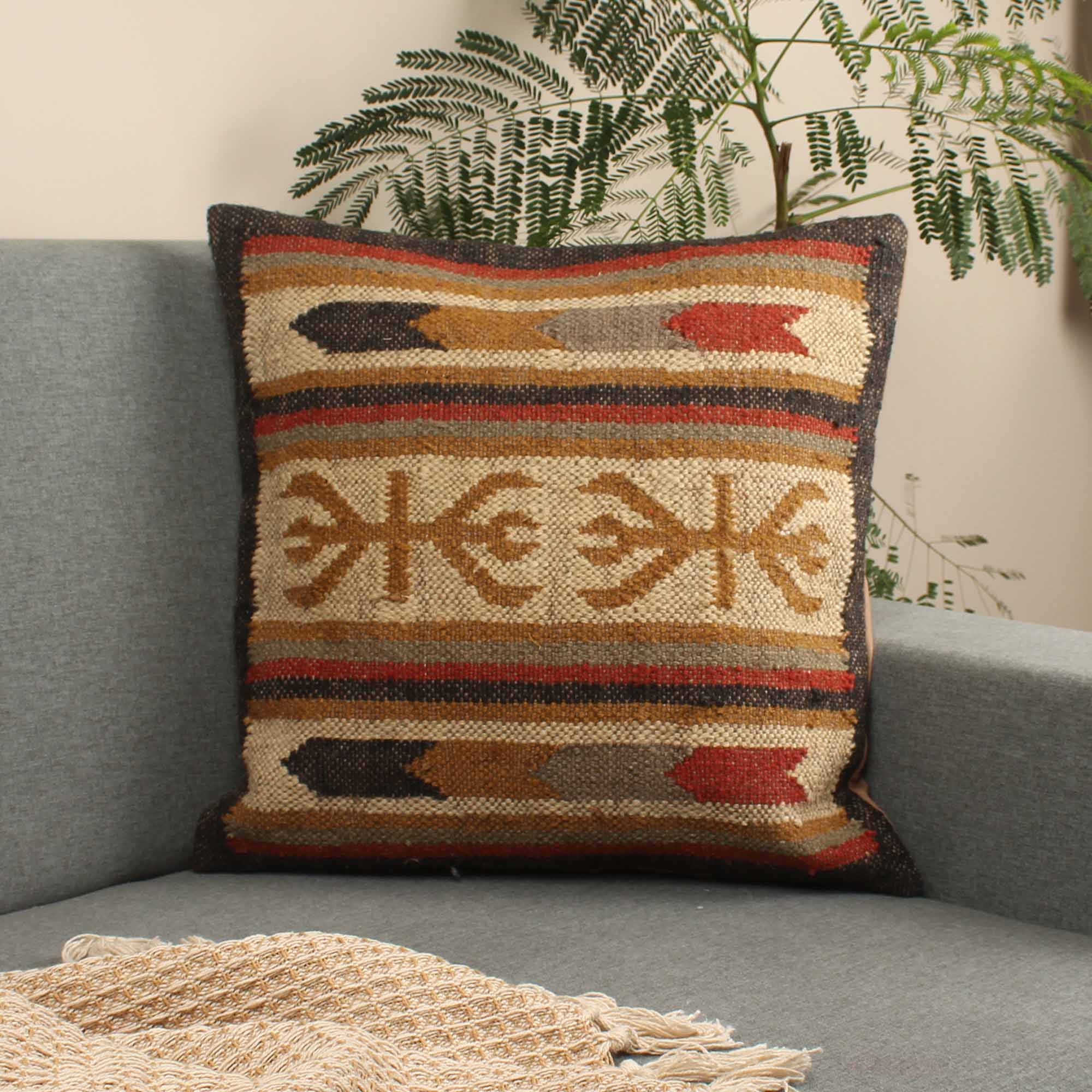 Designer Hand-made Jute Cushion Cover