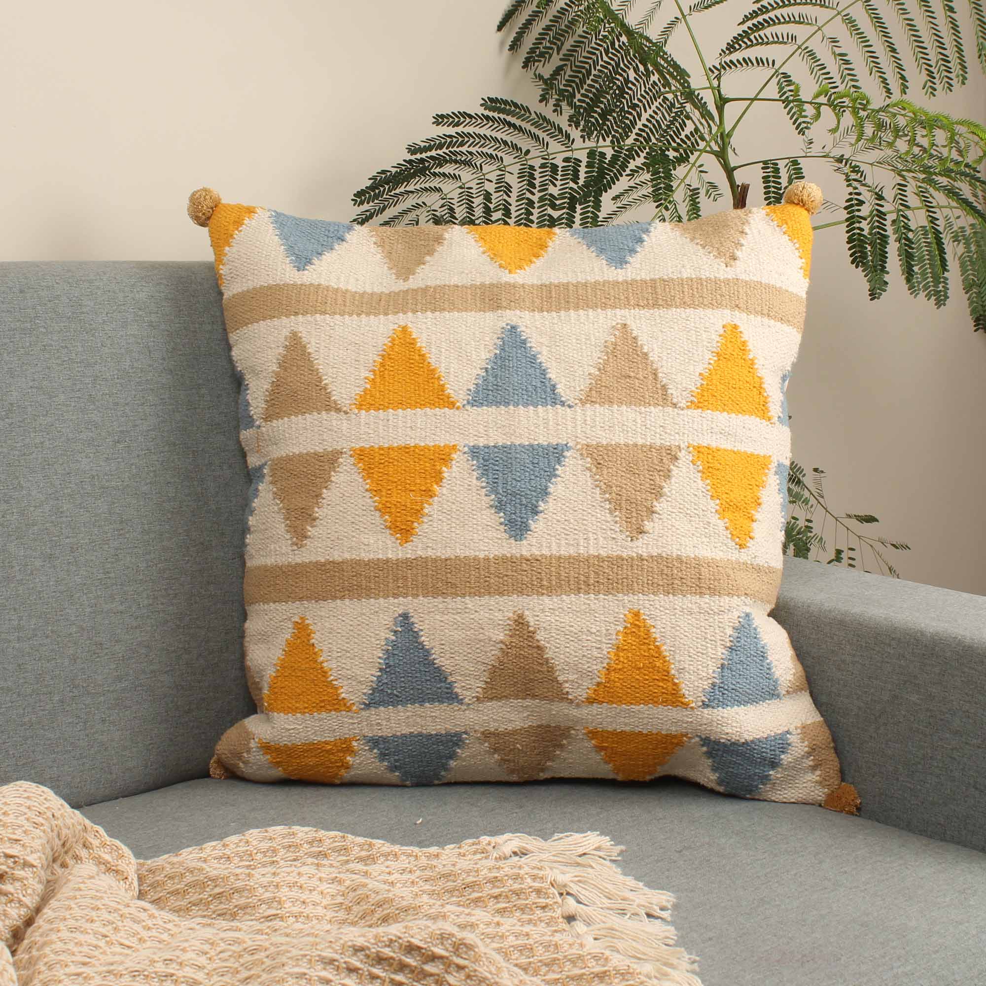 Hand-made Cotton Multicolor Cushion Cover