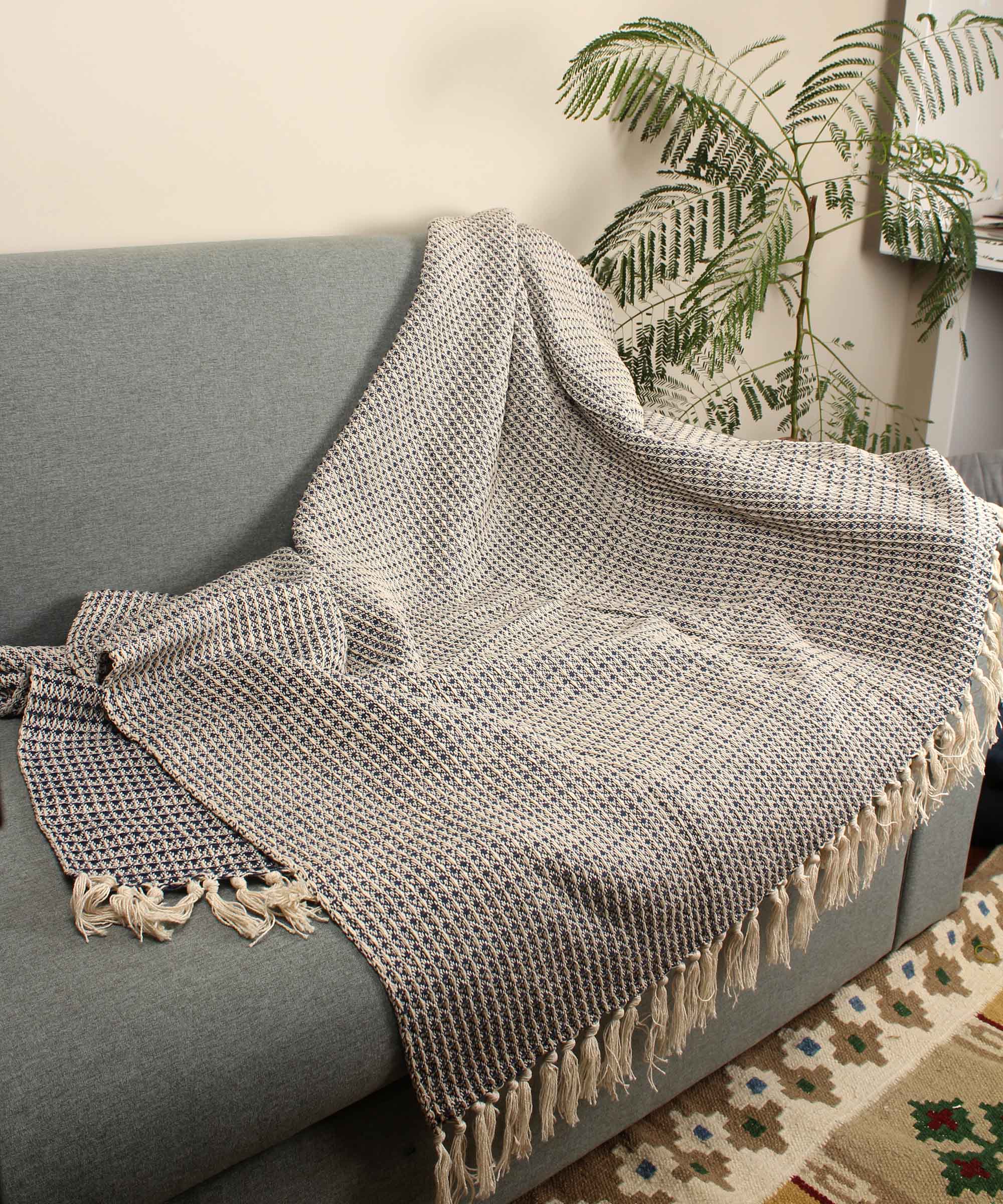 Blue Cotton Throw