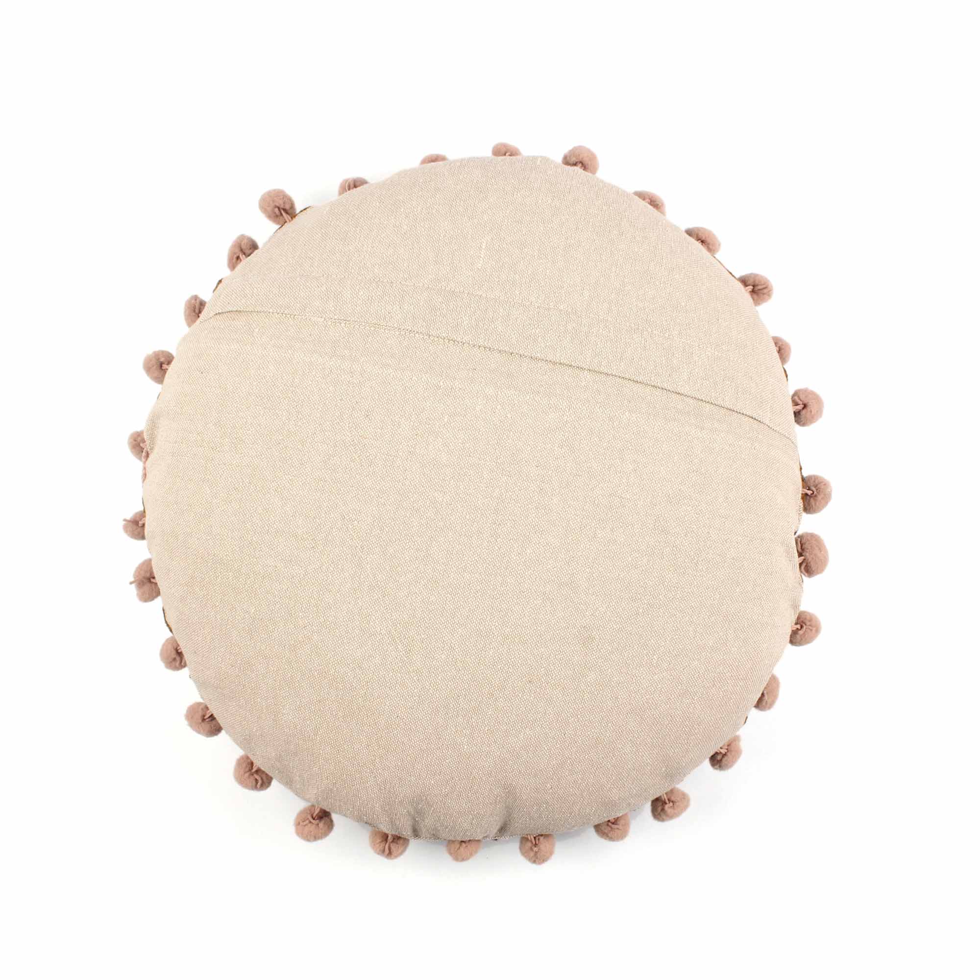 Majestic Embroidery Round Cotton Cushion