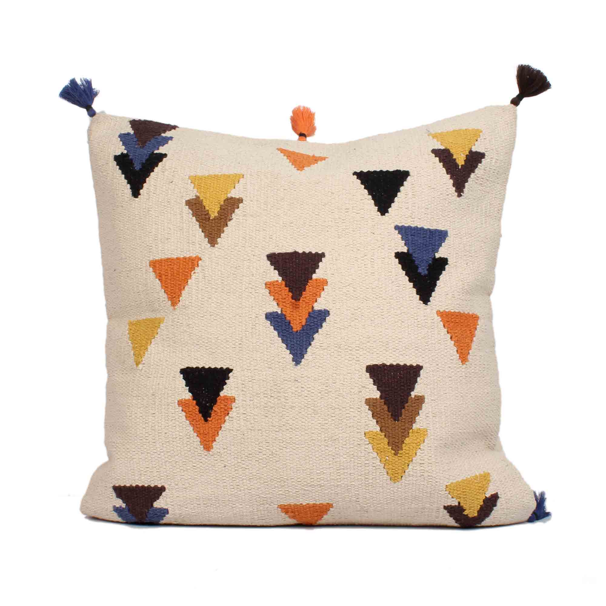 Hand-made Cotton Multicolor Cushion Cover