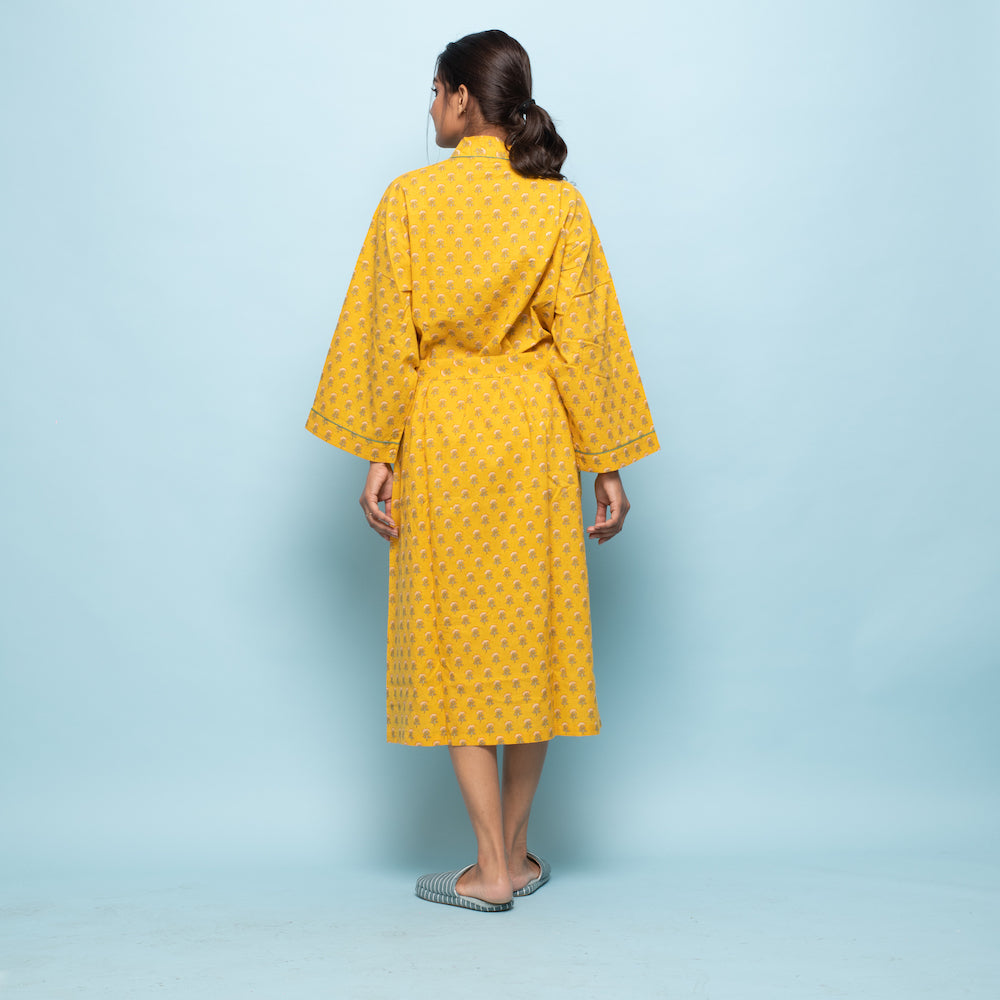 Set of 2 Comfy Cotton Hand printed kimono robe