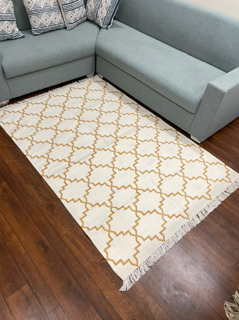 Hand-weaved 100% Cotton Multi-color Rug