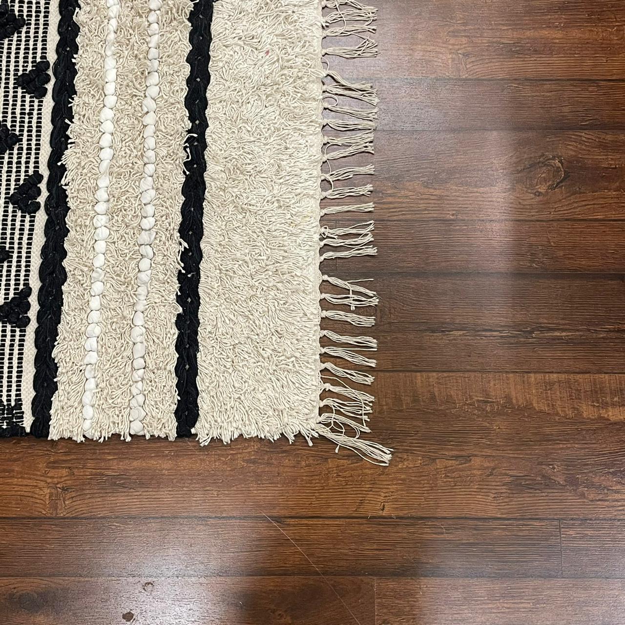 Hand-weaved 100% Cotton Multi-color  Rug