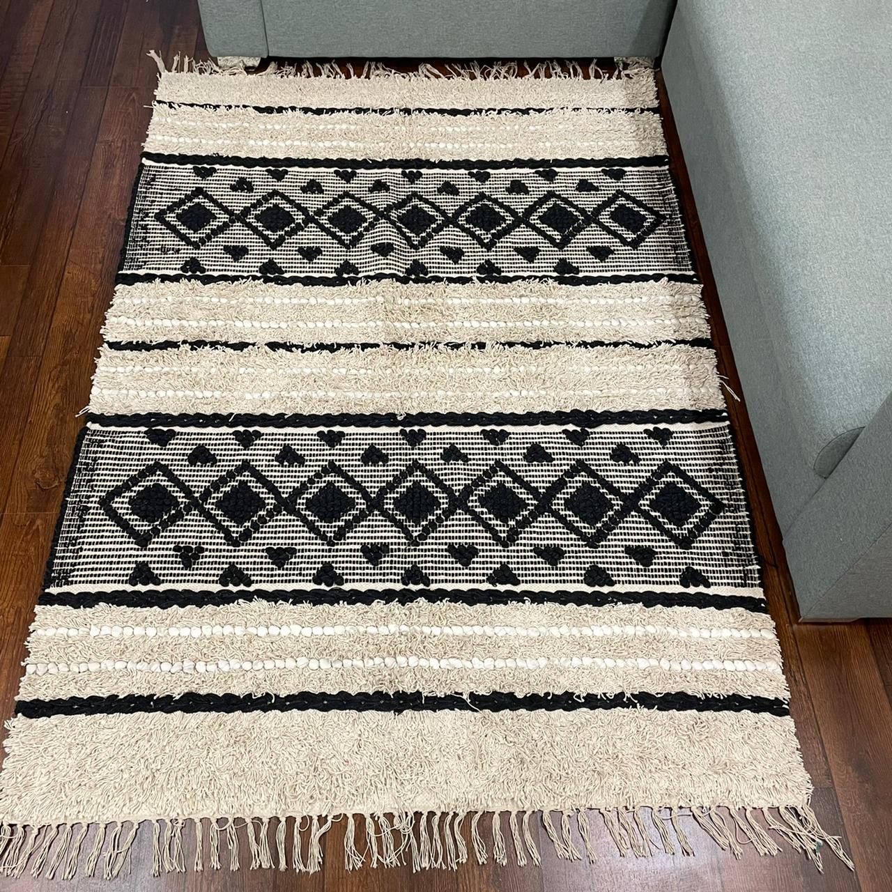 Hand-weaved 100% Cotton Multi-color  Rug